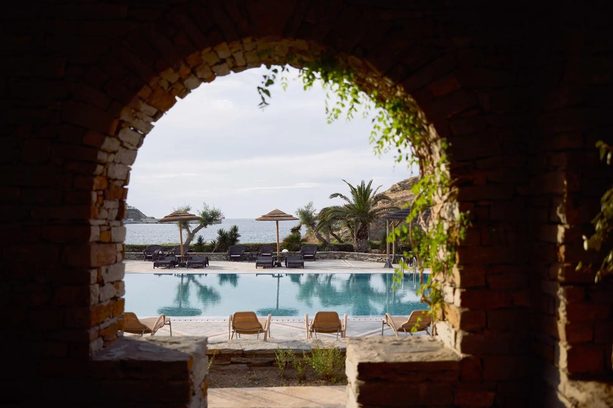 Pool view in Porto Kea Suites by Sandglass