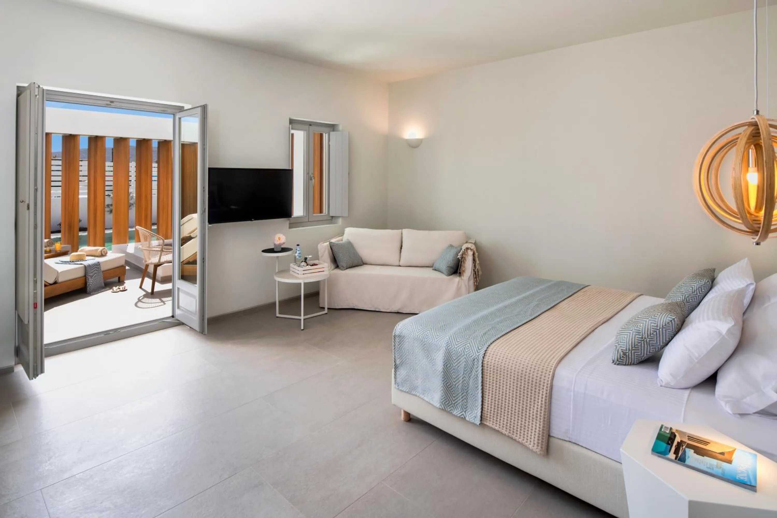 Balcony/Terrace, Bed in Meltemi Blu - Adults Only