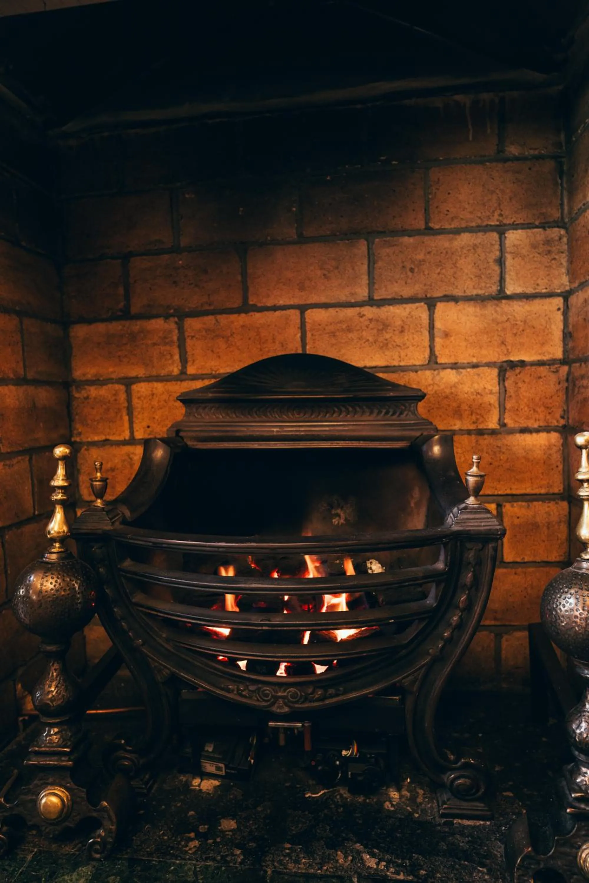 fireplace in Russell Court Hotel