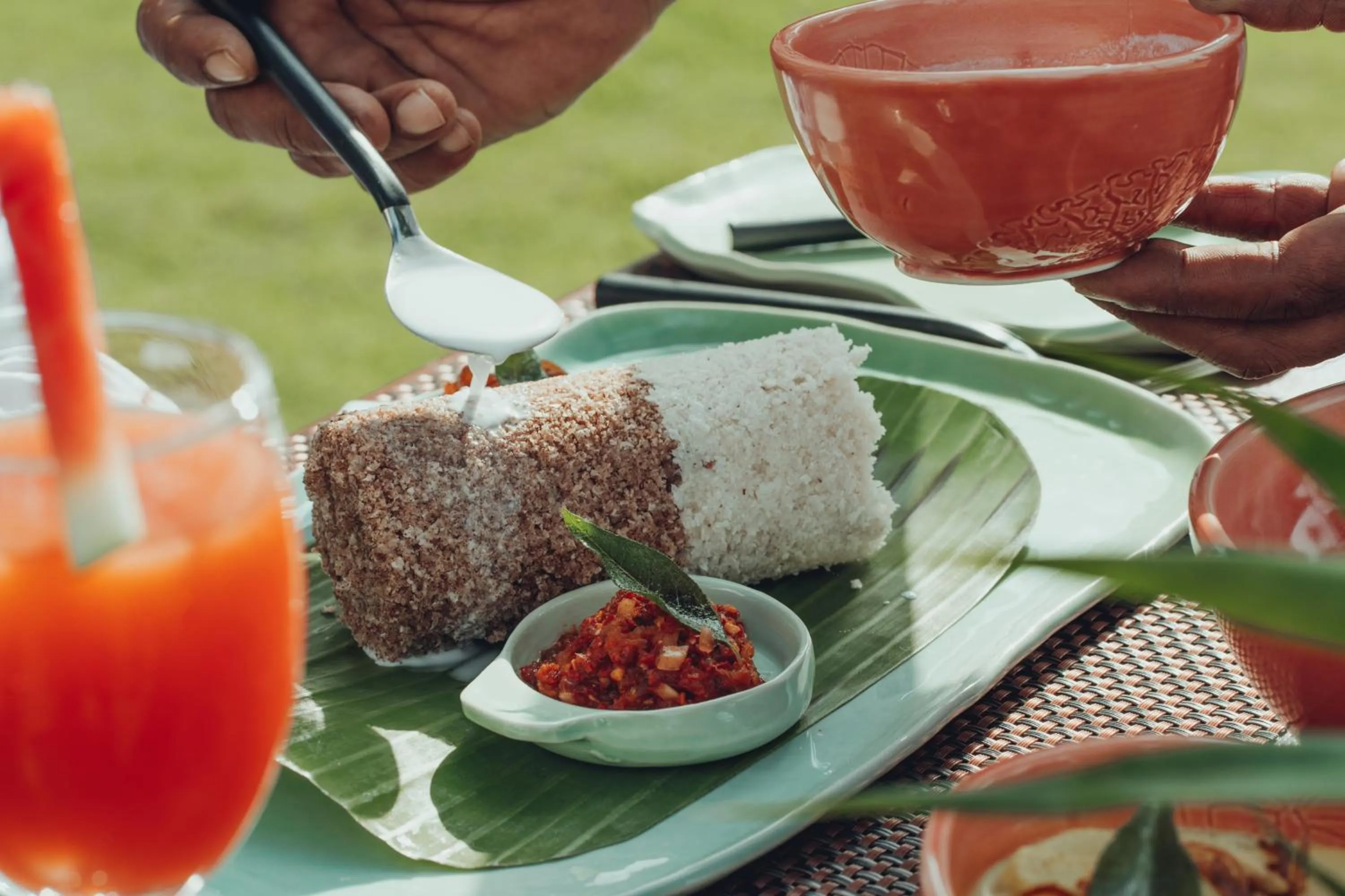 Asian breakfast in Mosvold Villa
