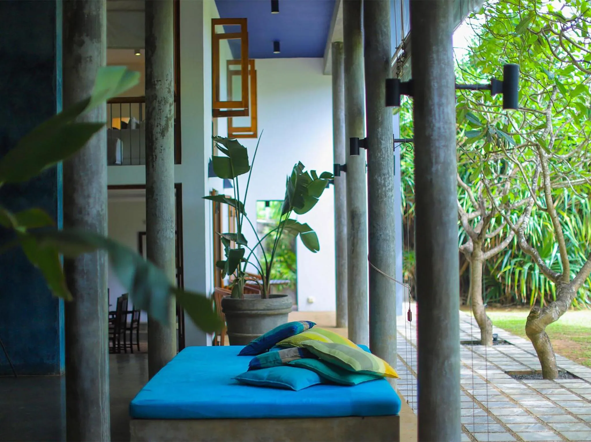 Living room in Saffron & Blue