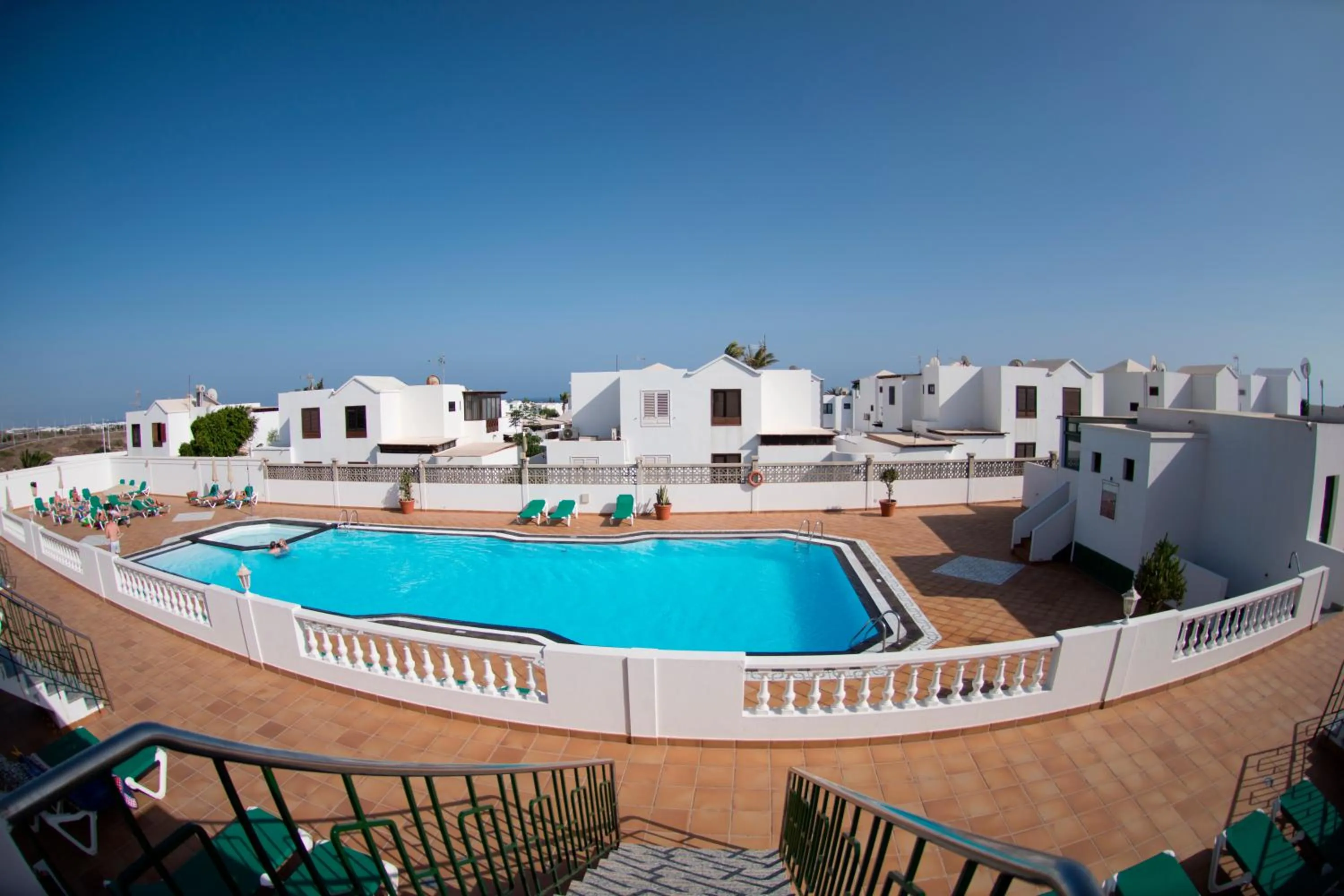 Pool view in Apartamentos Tisalaya