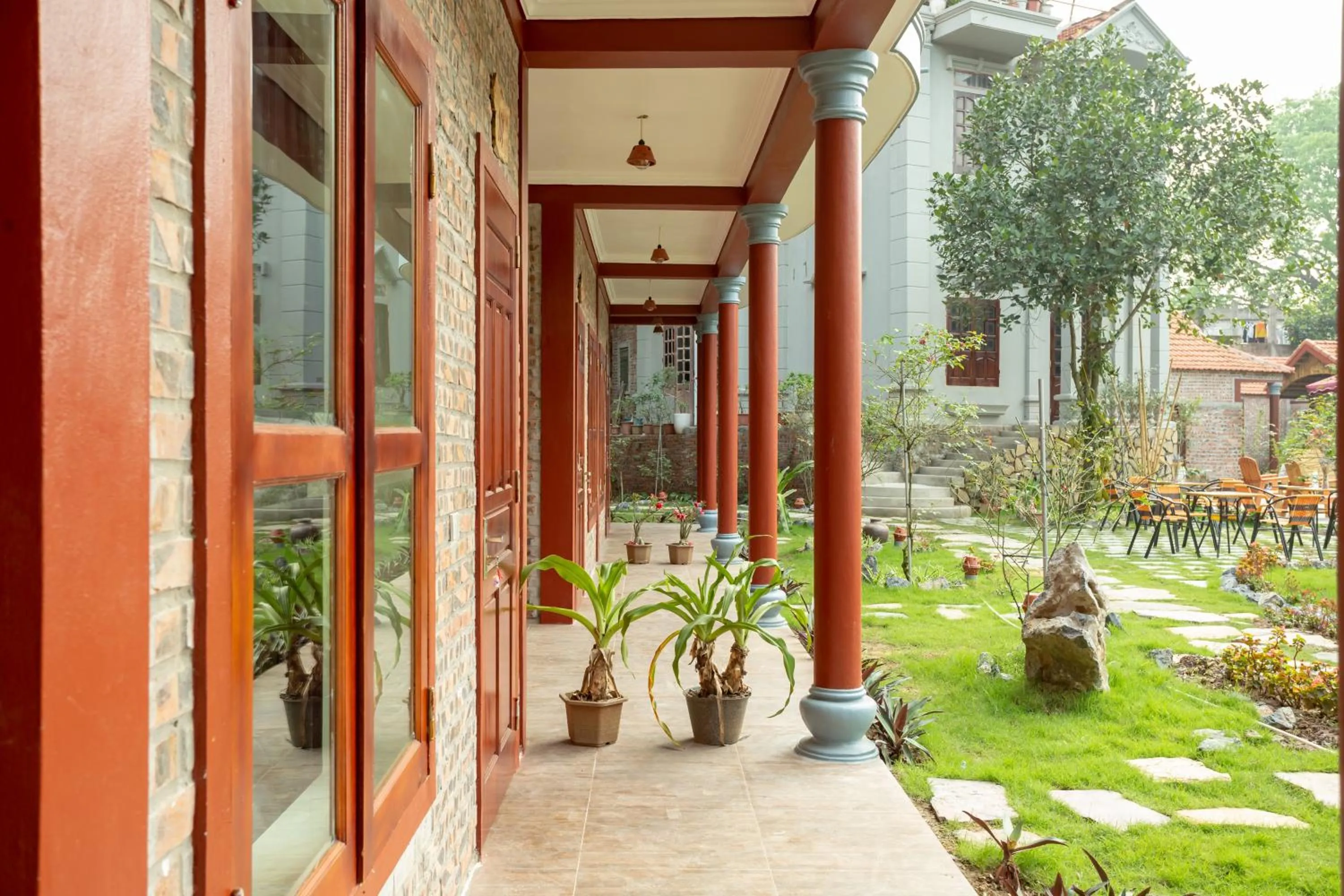 Patio in Tam Coc Lavender Homestay -Authentic Ninh Binh Experiences