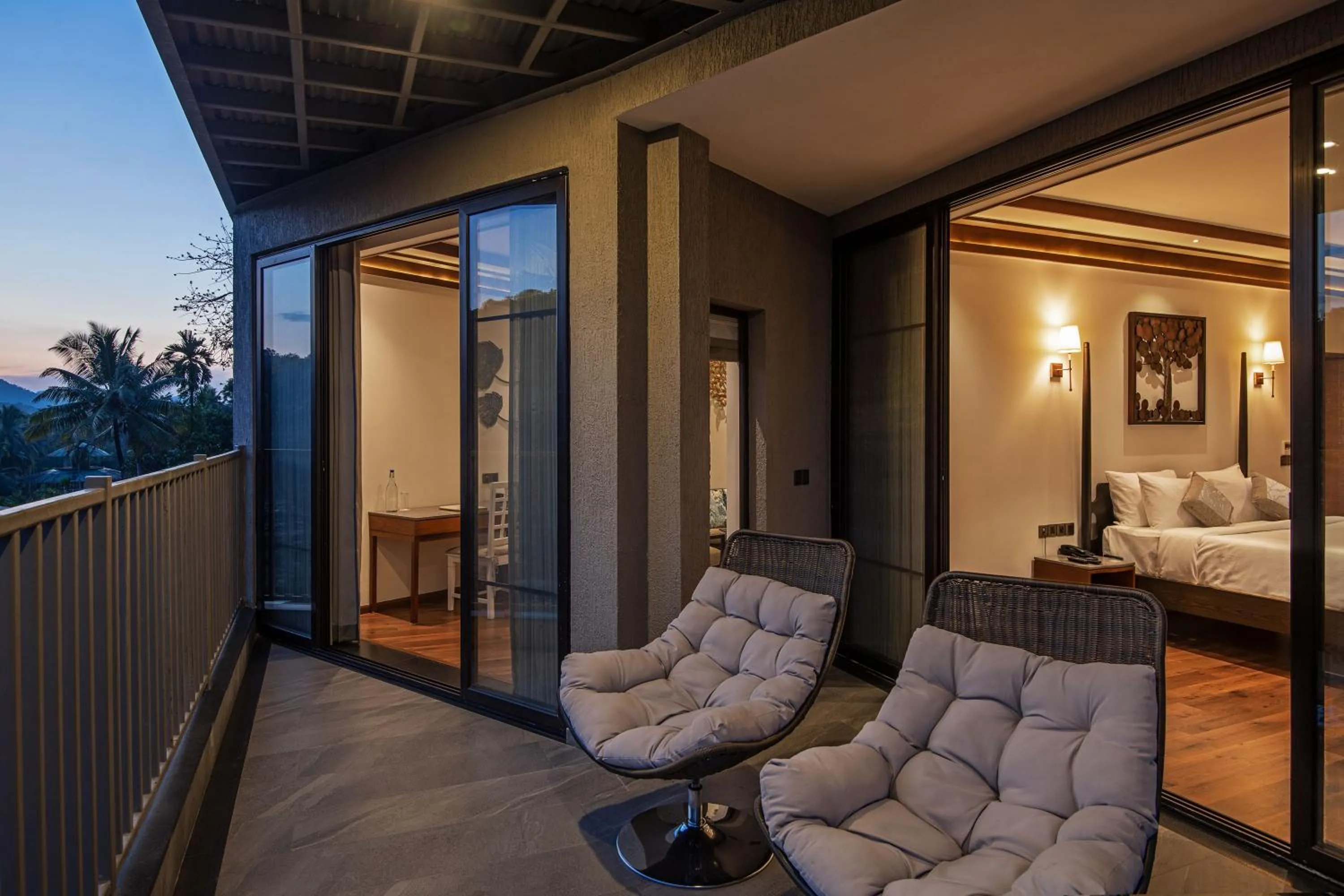 Balcony/Terrace, Bed in Niraamaya Retreats Samroha Athirappilly