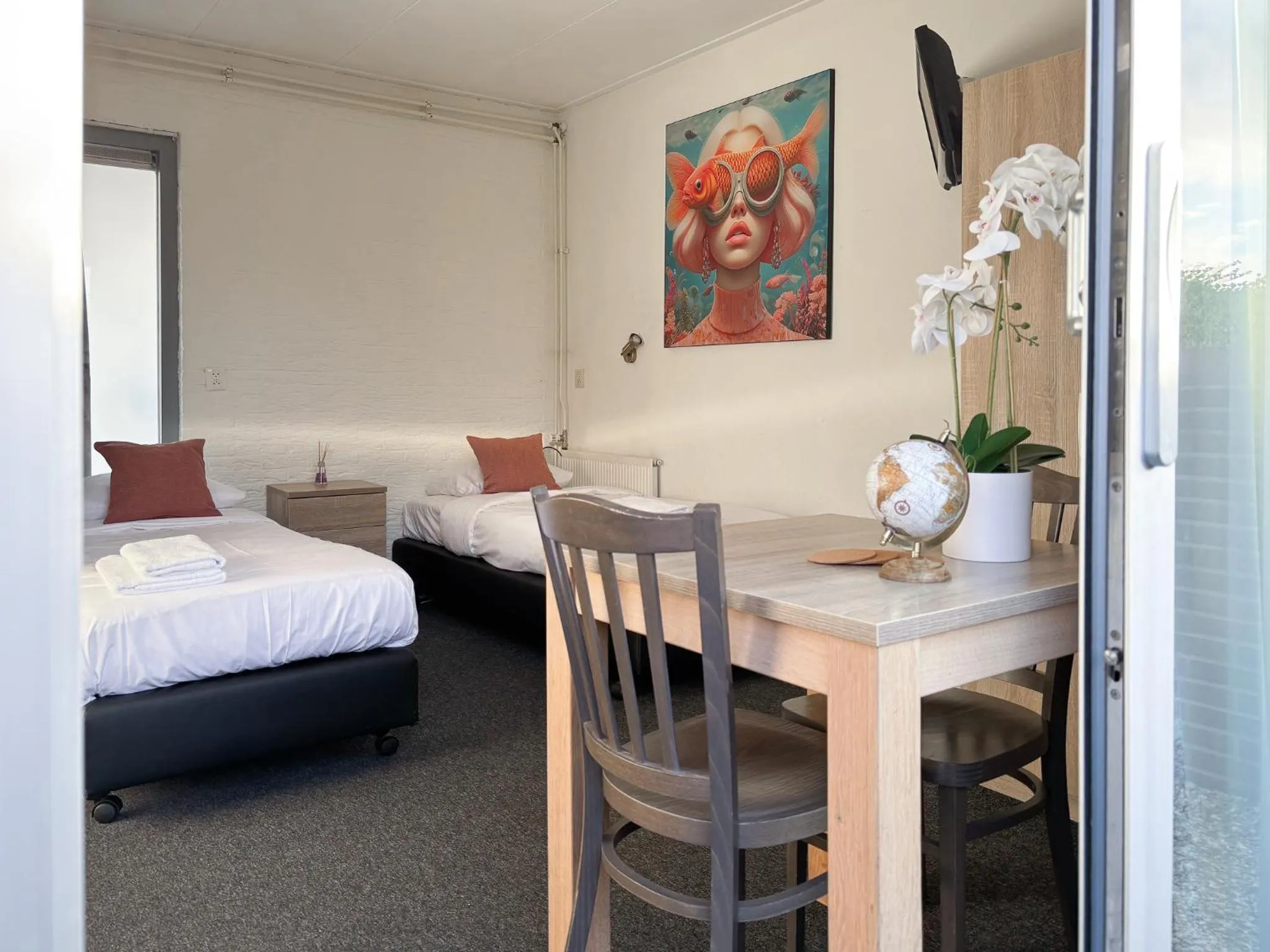 Bed in VISSERSLUST Rooms, Apartments and Houseboats