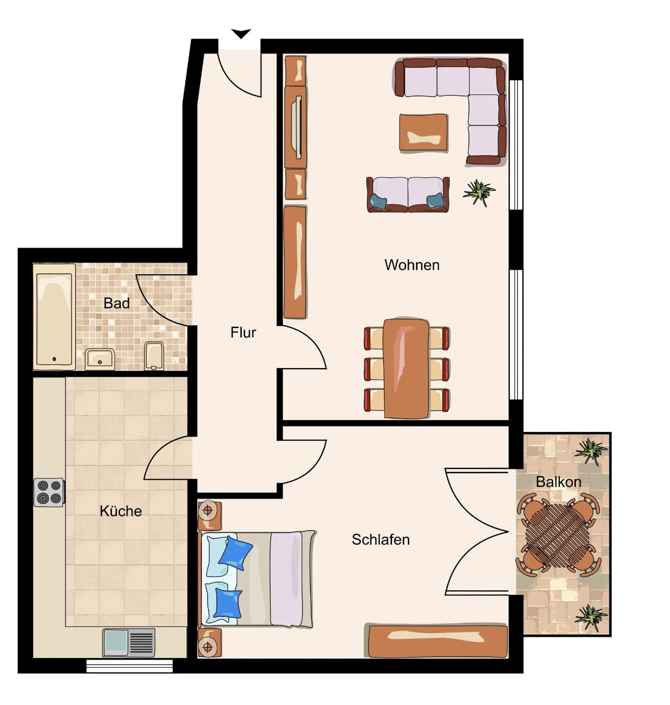 Floor plan in Boardinghouse Living28 Kaarst