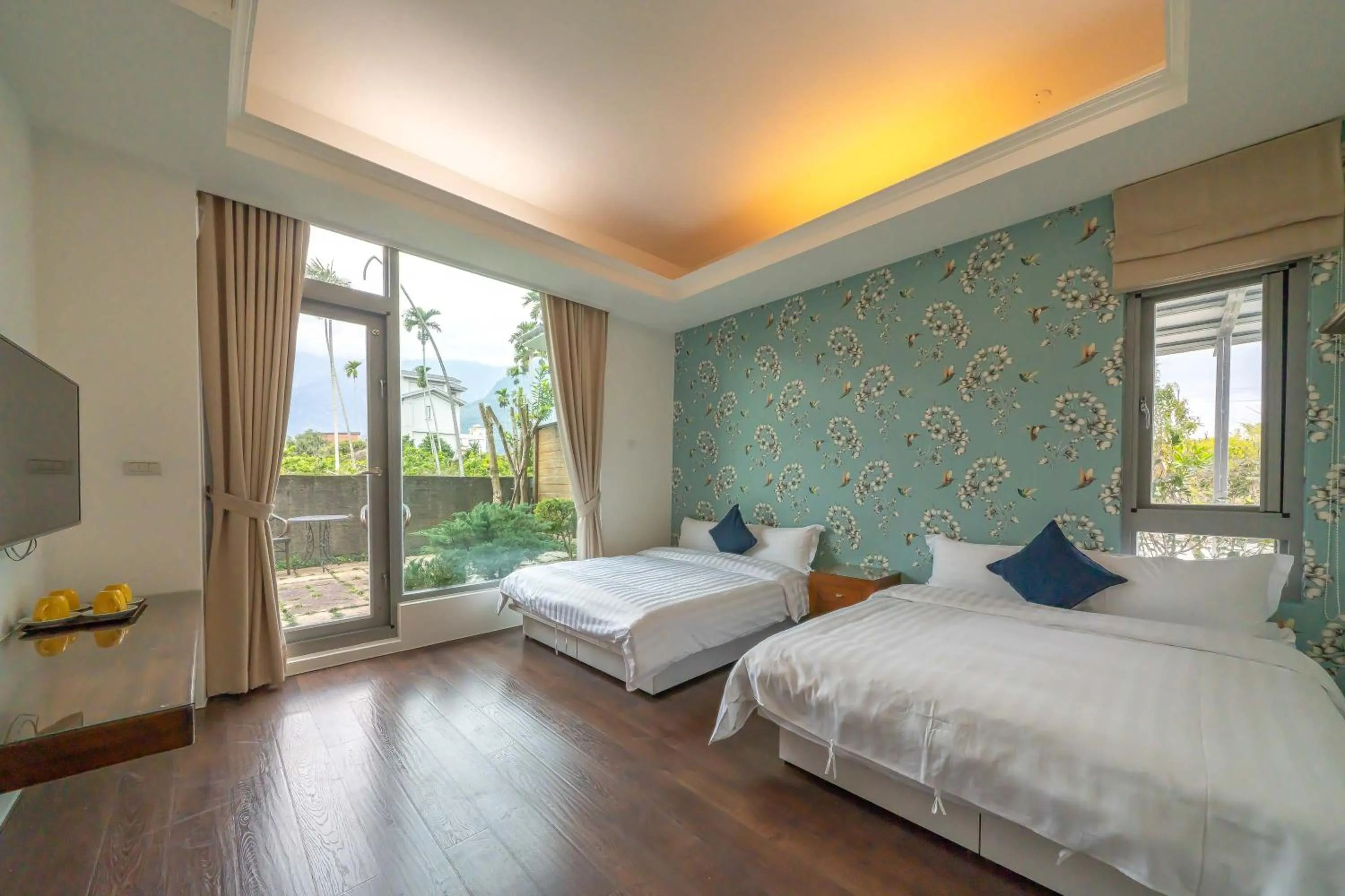 Bed in 美麗晨曦民宿-附停車位 近慈濟