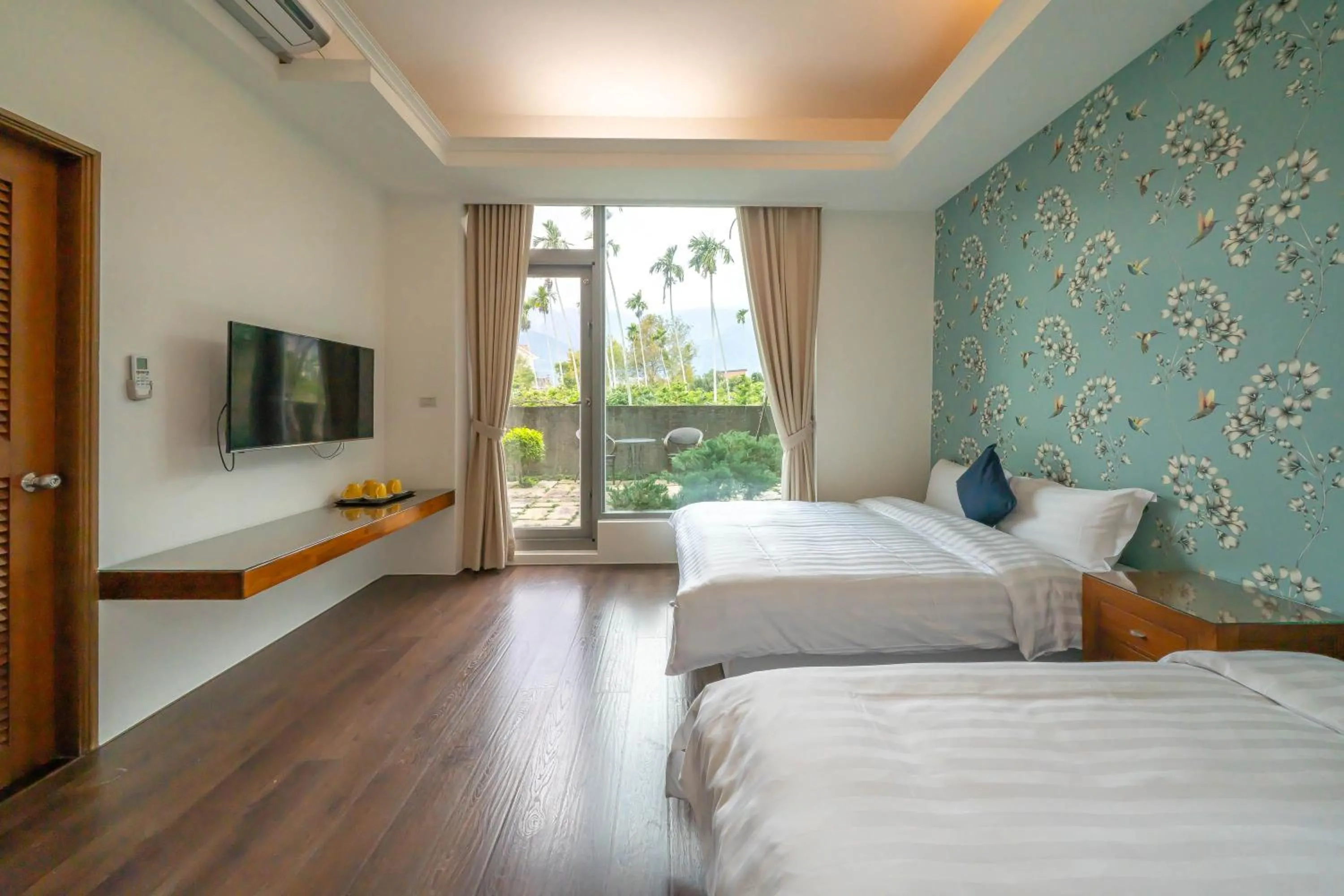 Bed in 美麗晨曦民宿-附停車位 近慈濟