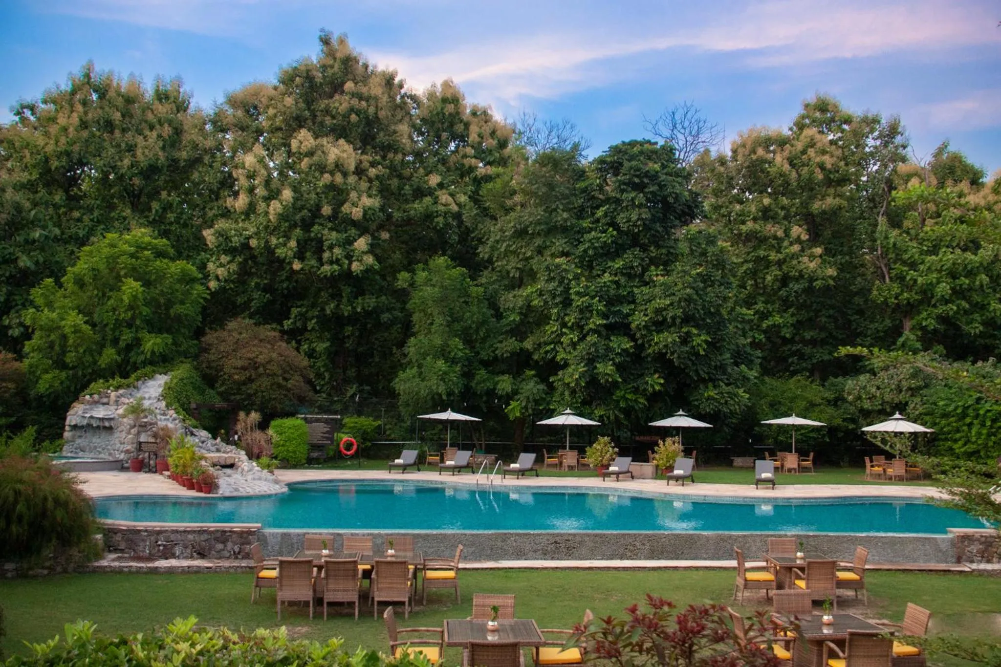 Pool view in Aahana Resort - Jim Corbett