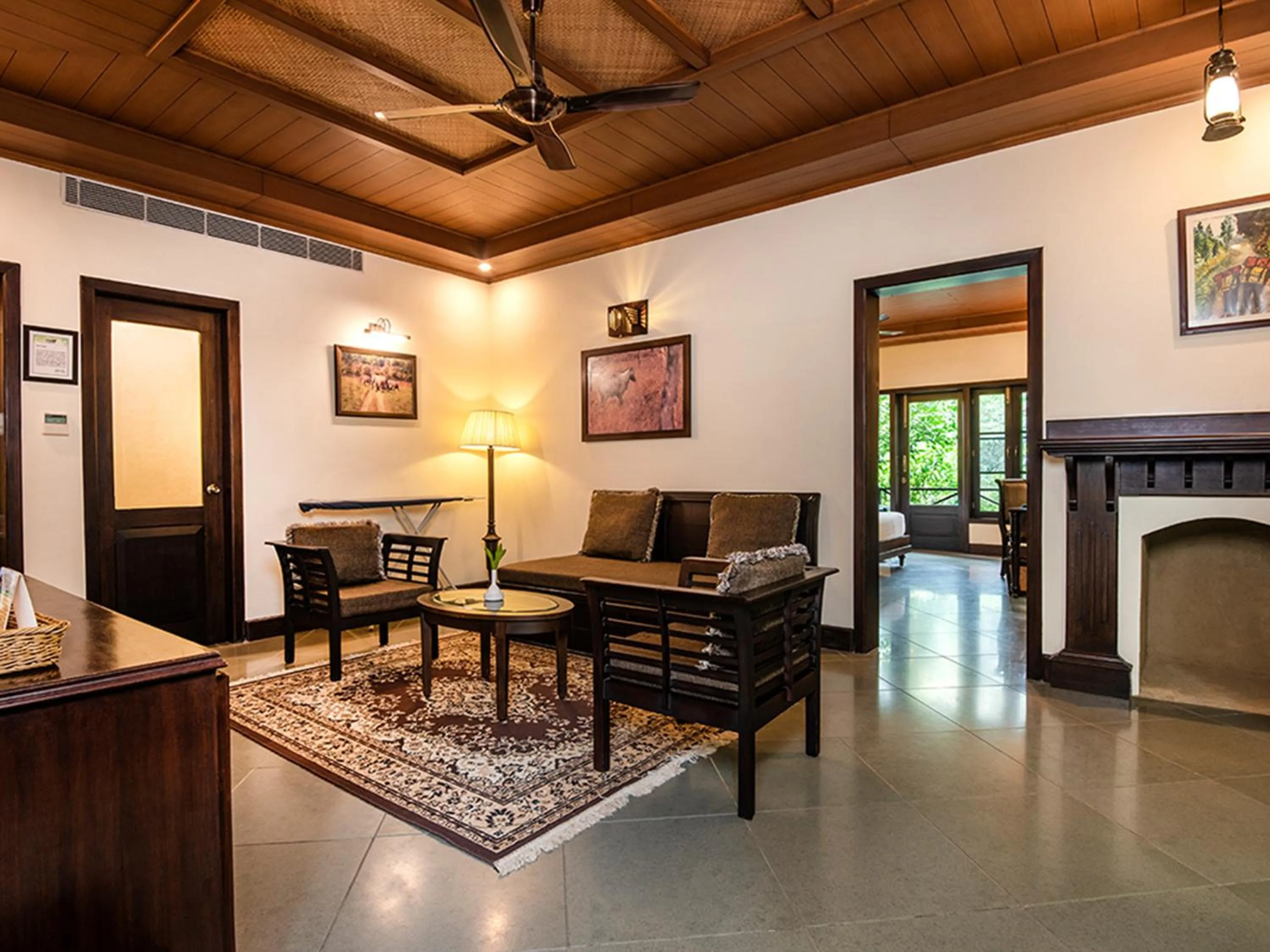 Seating area in Aahana Resort - Jim Corbett