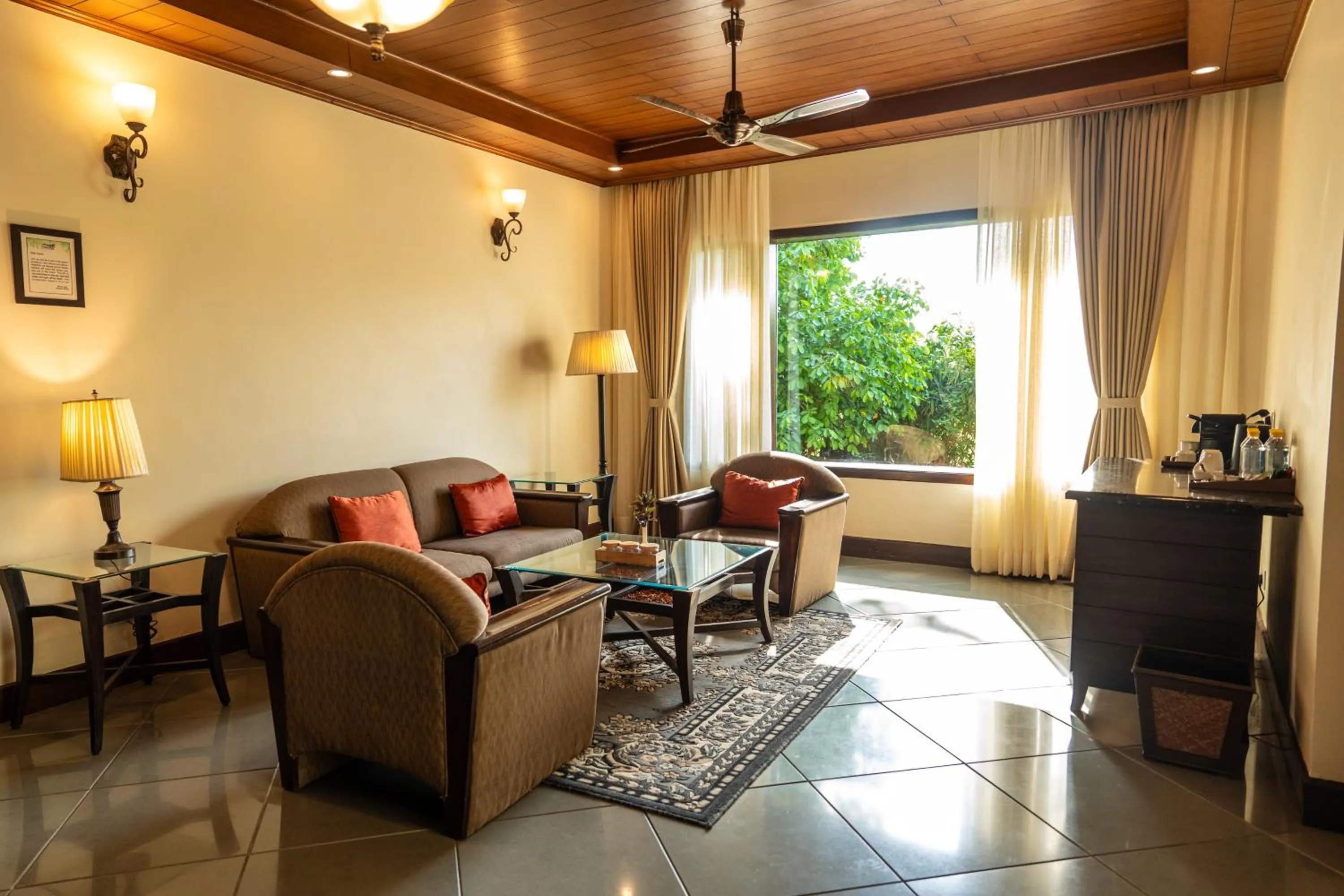Seating area in Aahana Resort - Jim Corbett