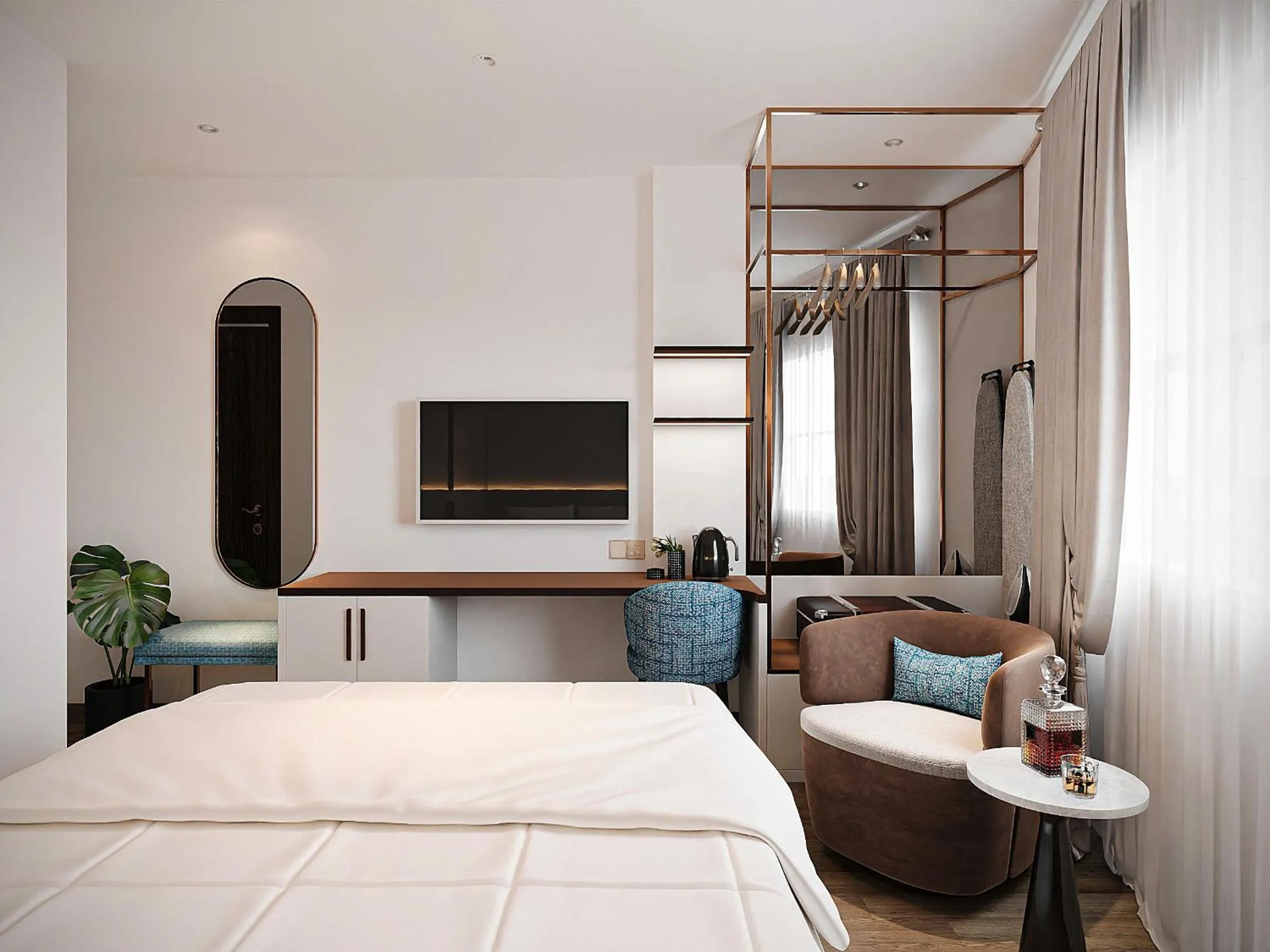 Communal lounge/ TV room, Bed in SG Dilly Hotel