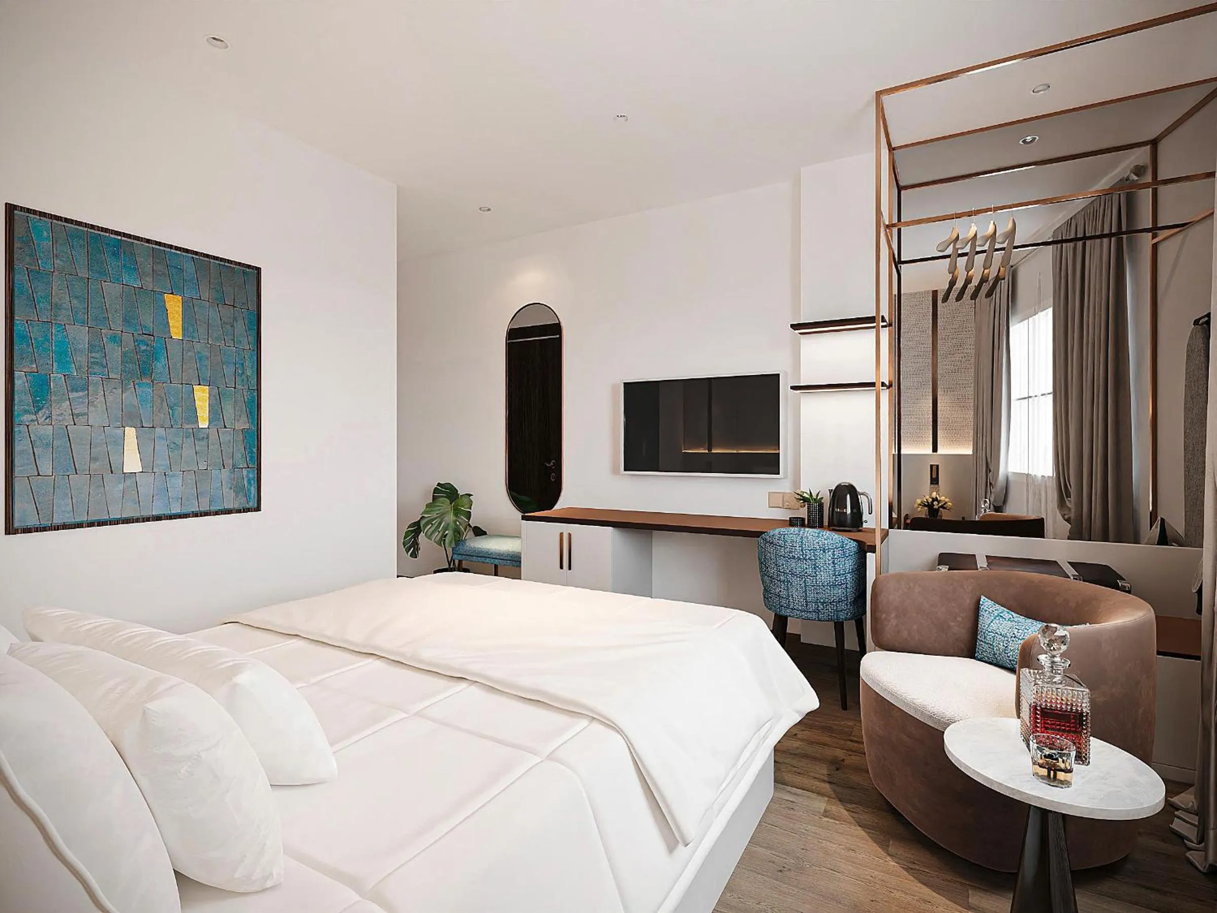 Communal lounge/ TV room, Bed in SG Dilly Hotel