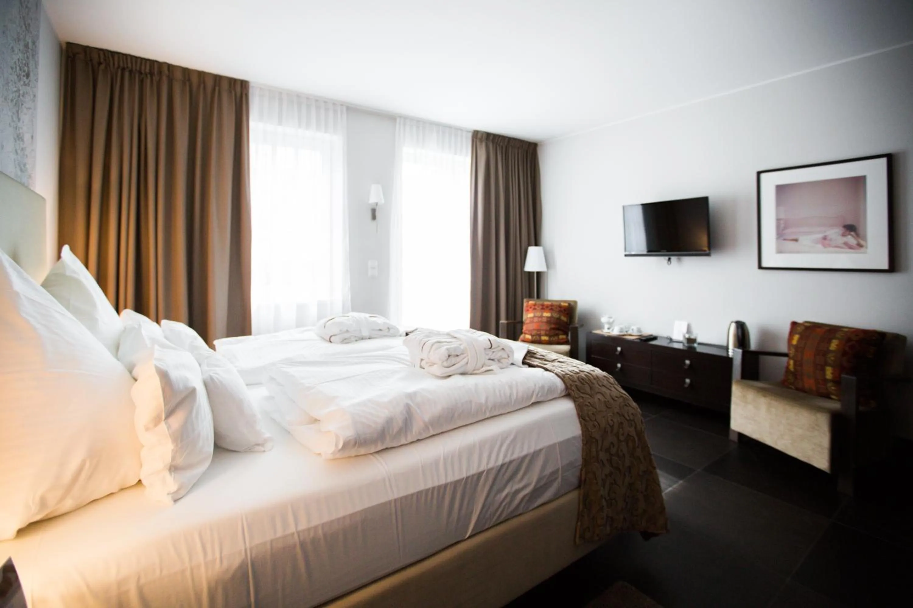 Bed in Hotel Künstlerquartier Seezeichen