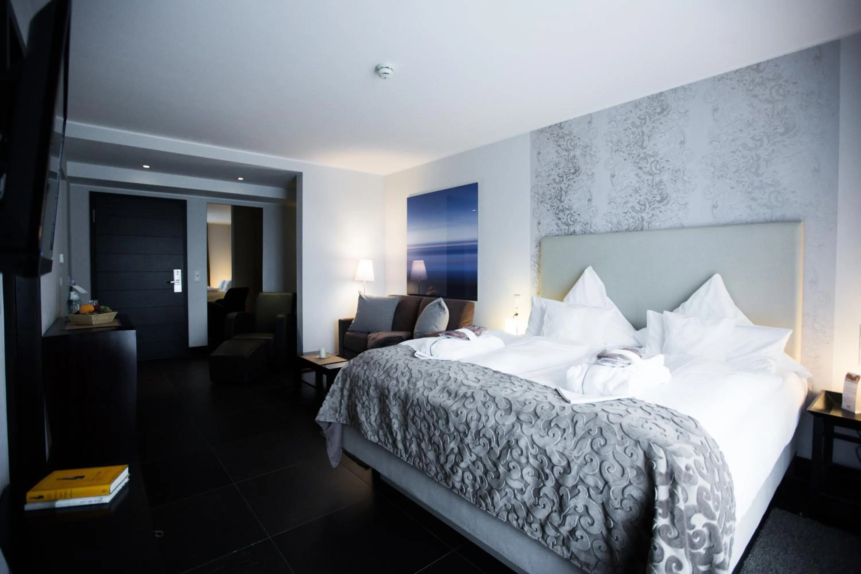 Bed in Hotel Künstlerquartier Seezeichen