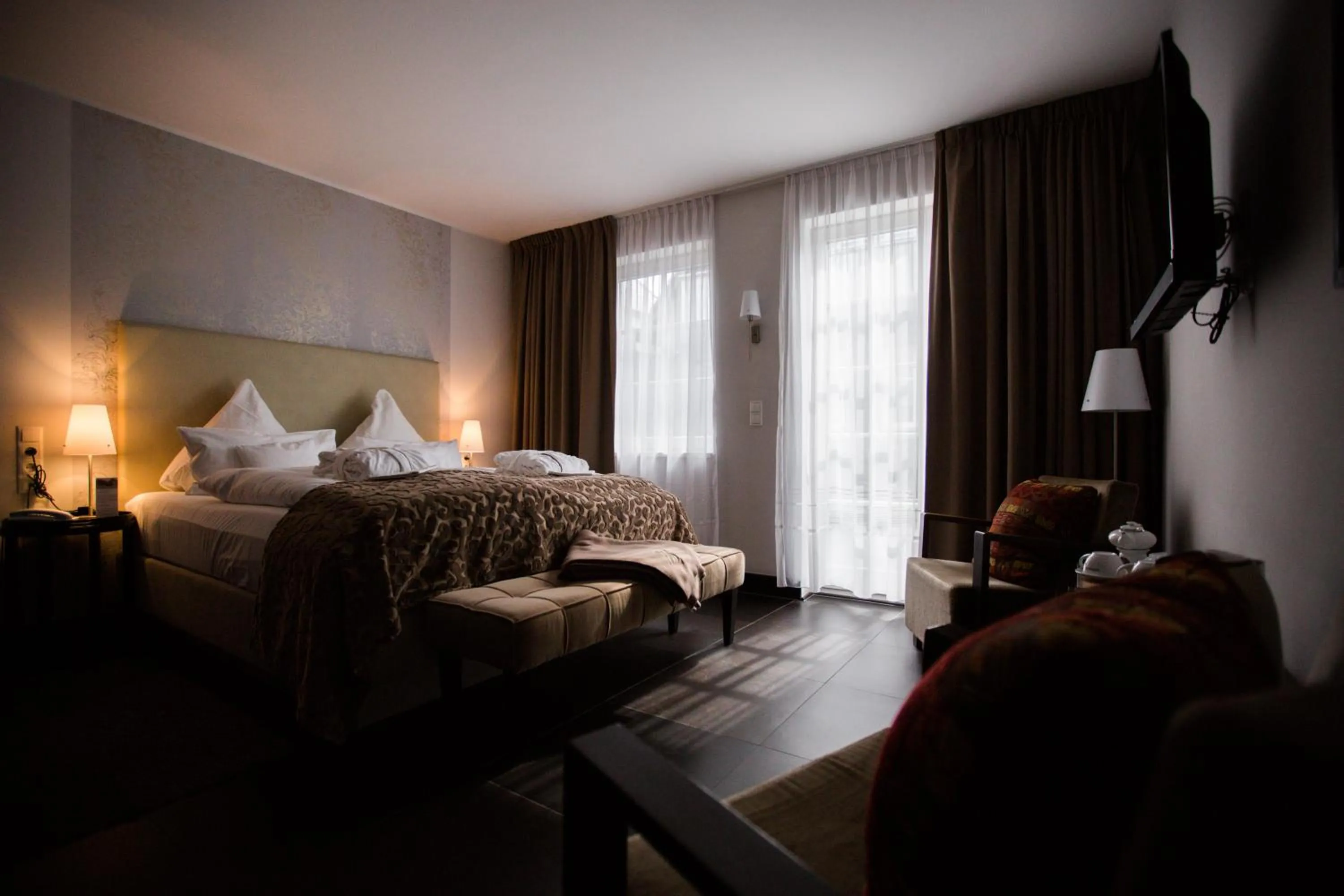 Bed in Hotel Künstlerquartier Seezeichen