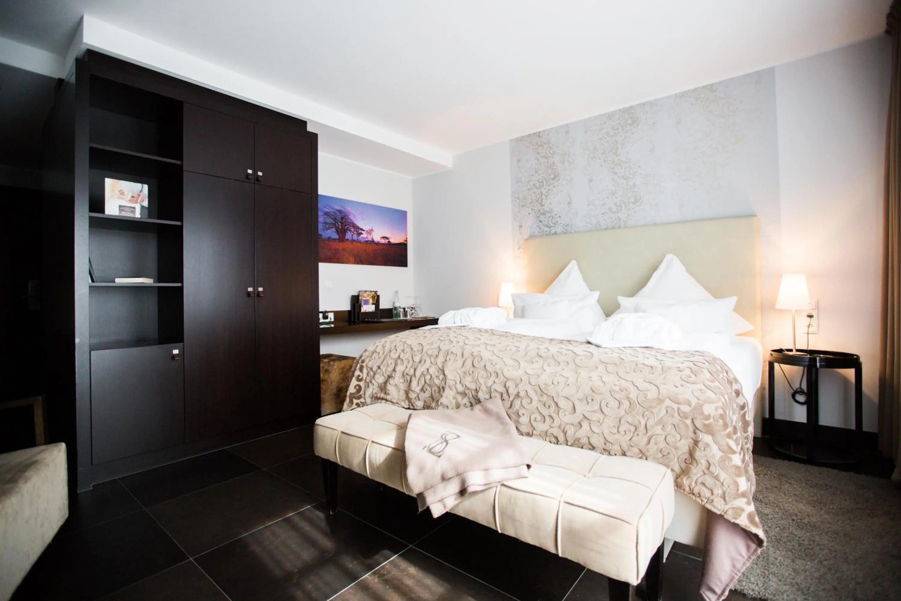 Bed in Hotel Künstlerquartier Seezeichen