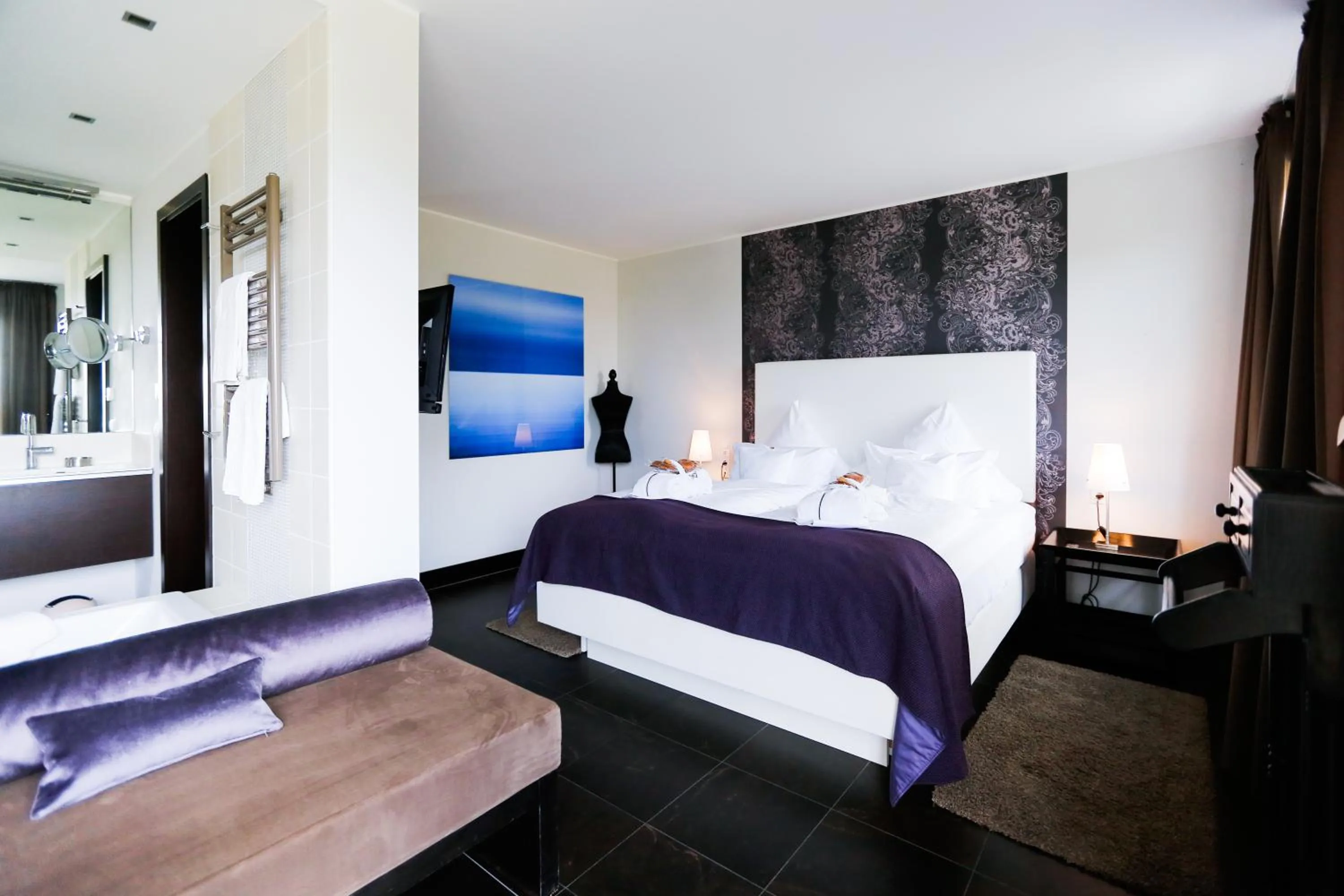 Bed in Hotel Künstlerquartier Seezeichen