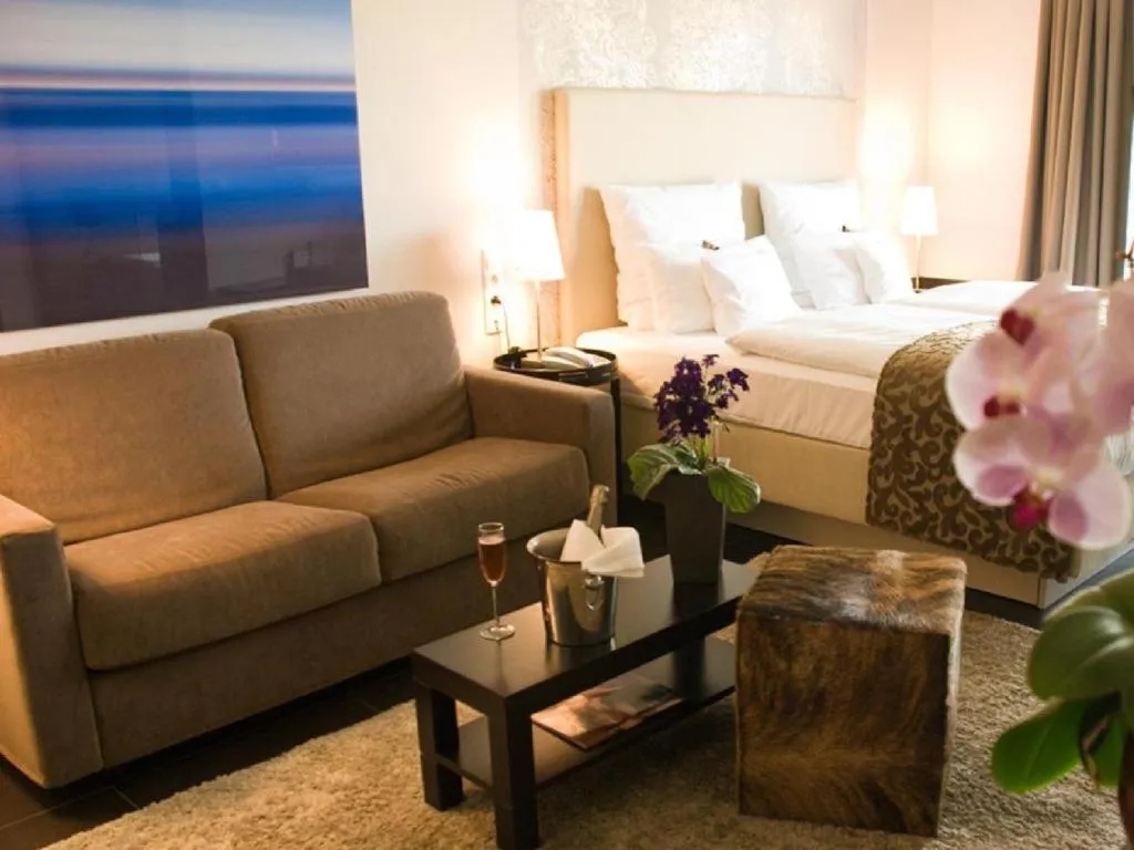 Bed in Hotel Künstlerquartier Seezeichen