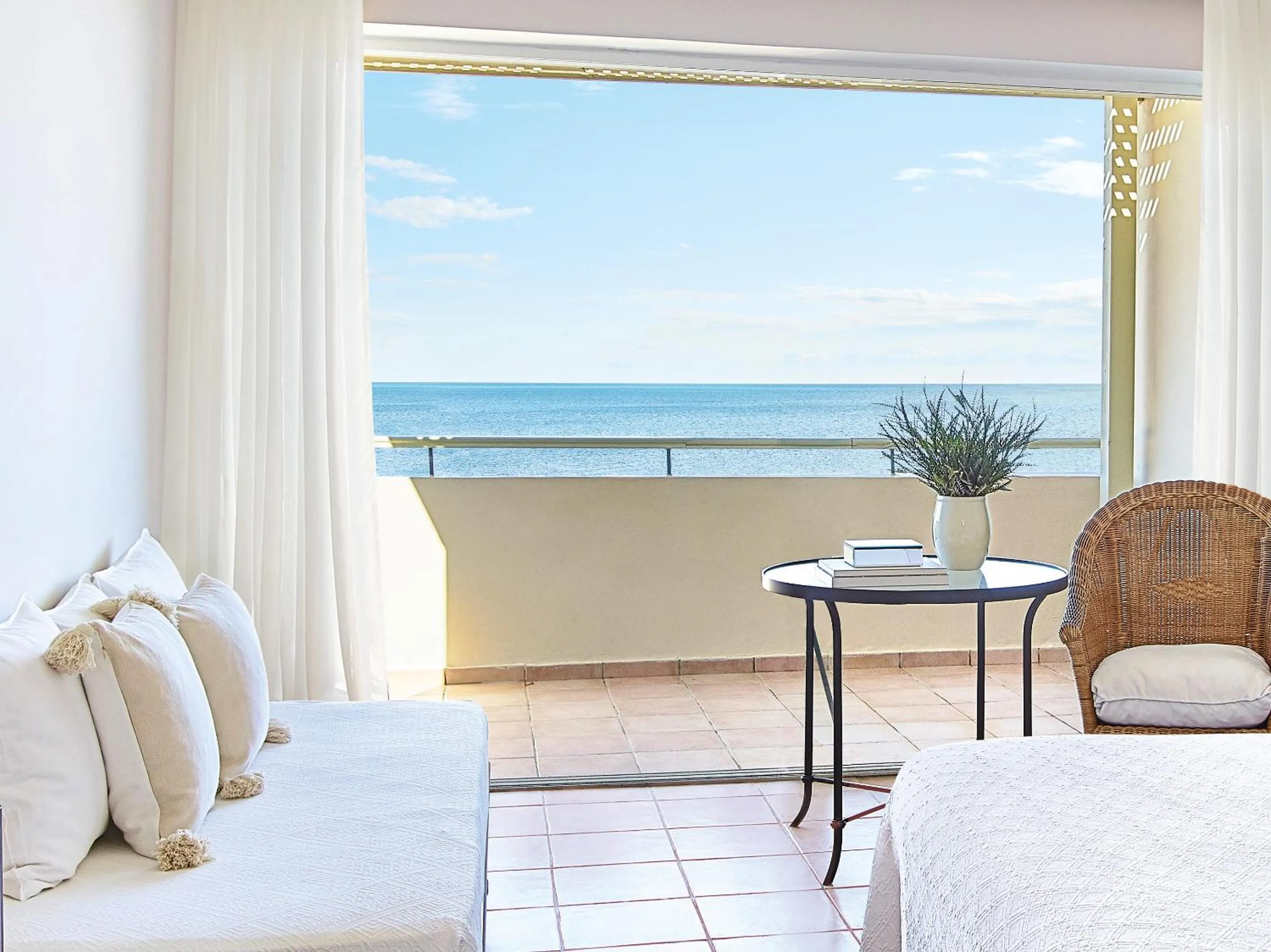 Balcony/Terrace, Bed in Grecotel LUXME Oasis at Riviera Olympia & Aqua Park