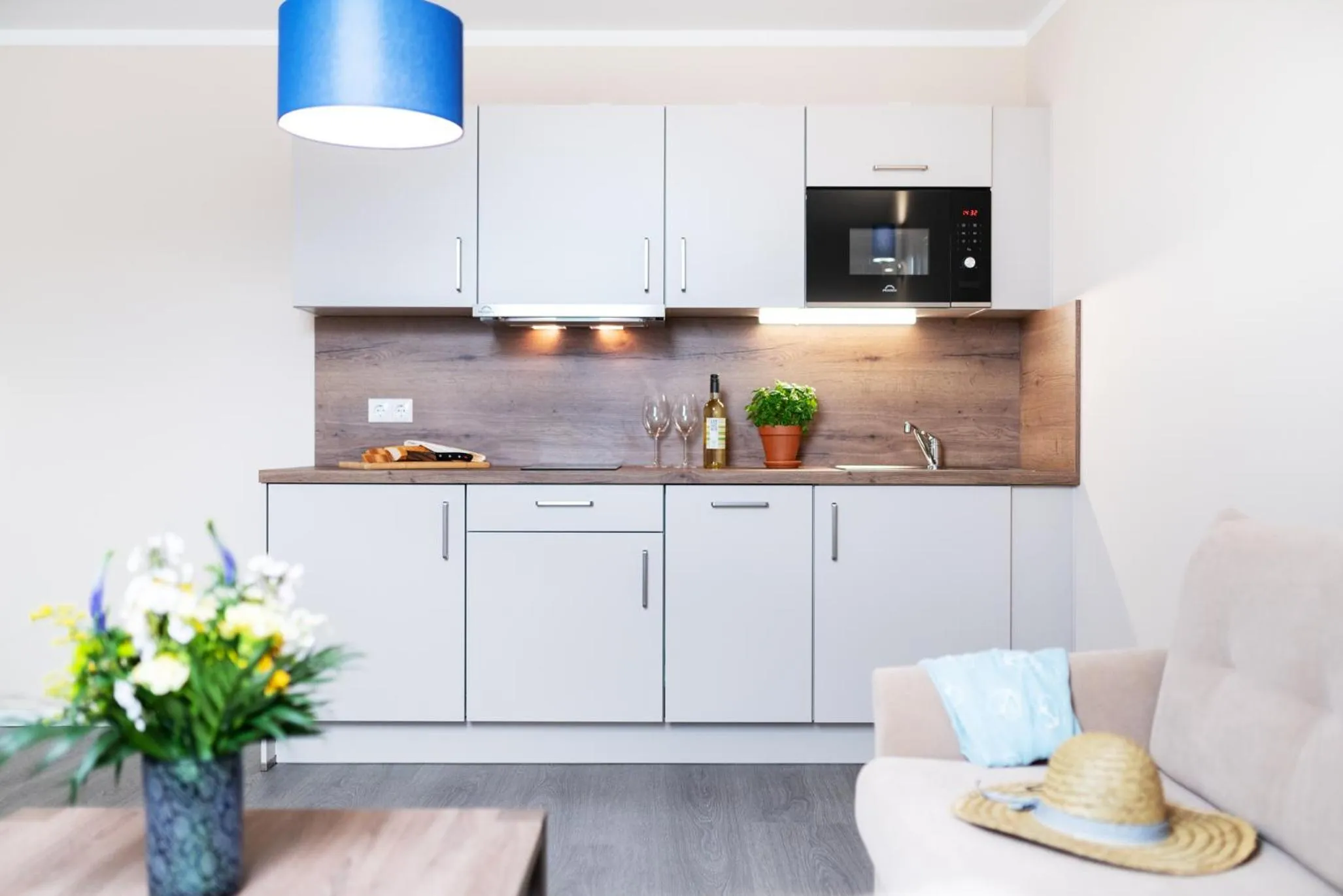 Kitchen or kitchenette in AKZENT Apartmenthotel Binz