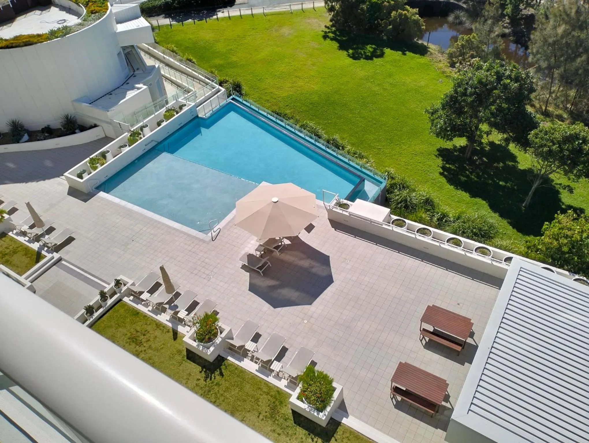 Pool view in Kirra Surf Apartments