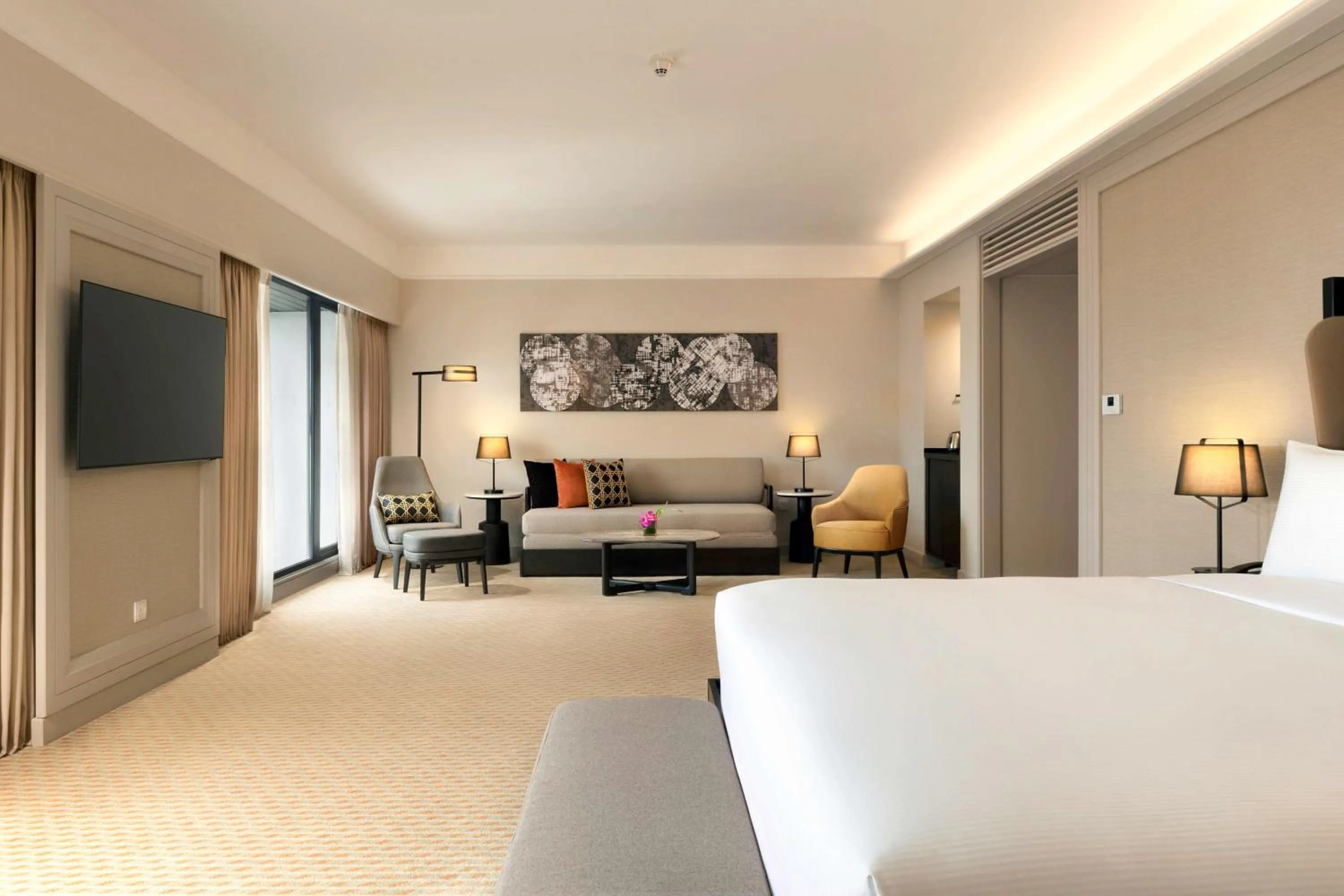 Bed in Hilton Kuching Hotel