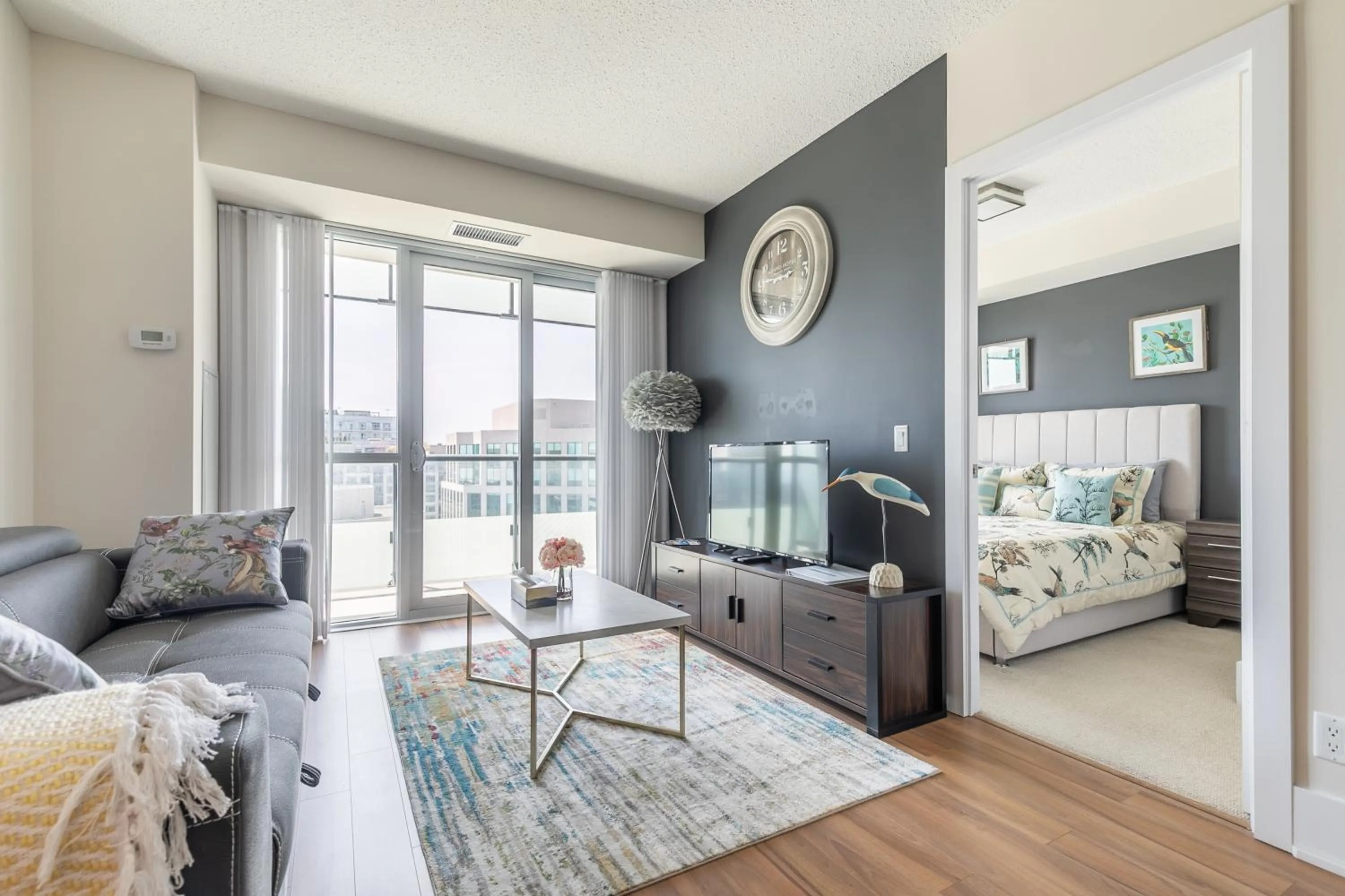 TV and multimedia, Bed in GLOBALSTAY Modern Downtown Apartment