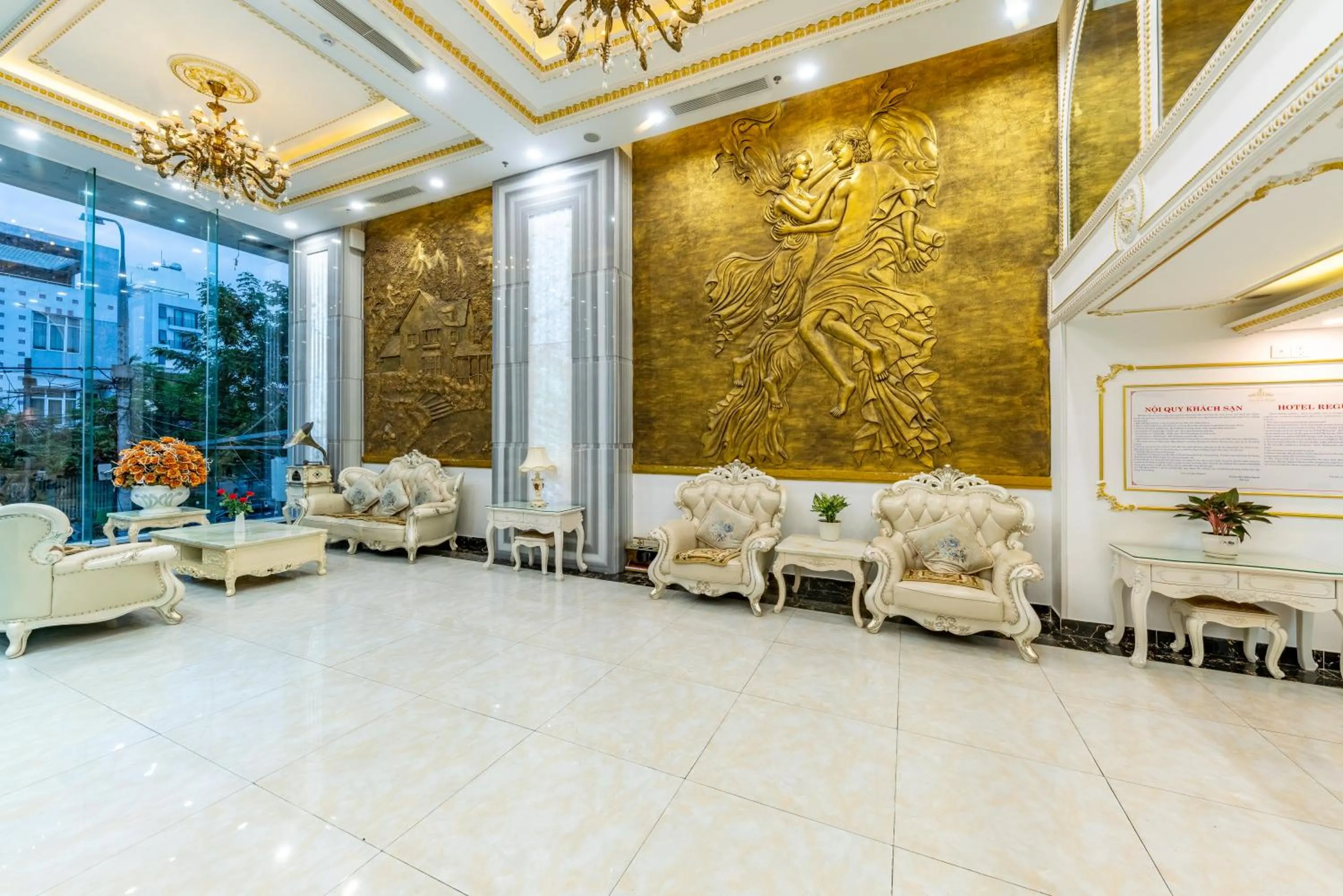 Lobby or reception in Golden Rose Hotel