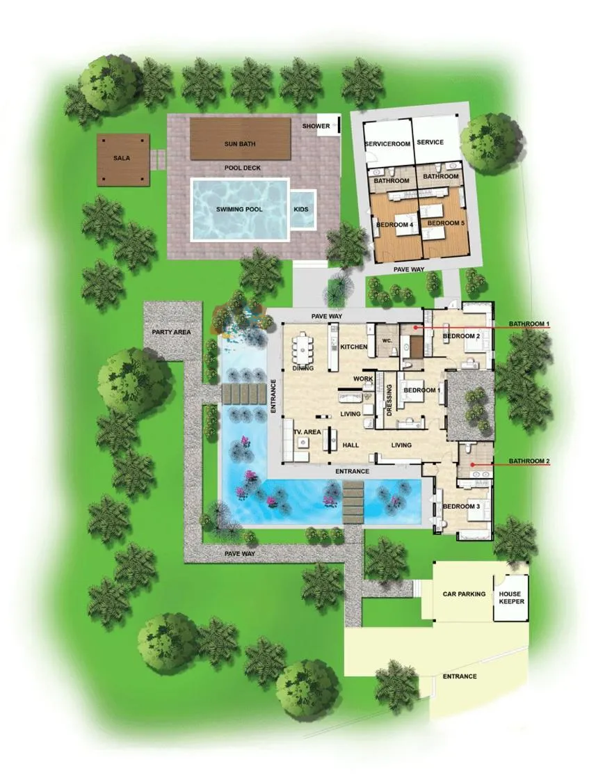 Floor plan in Villa Pimmada