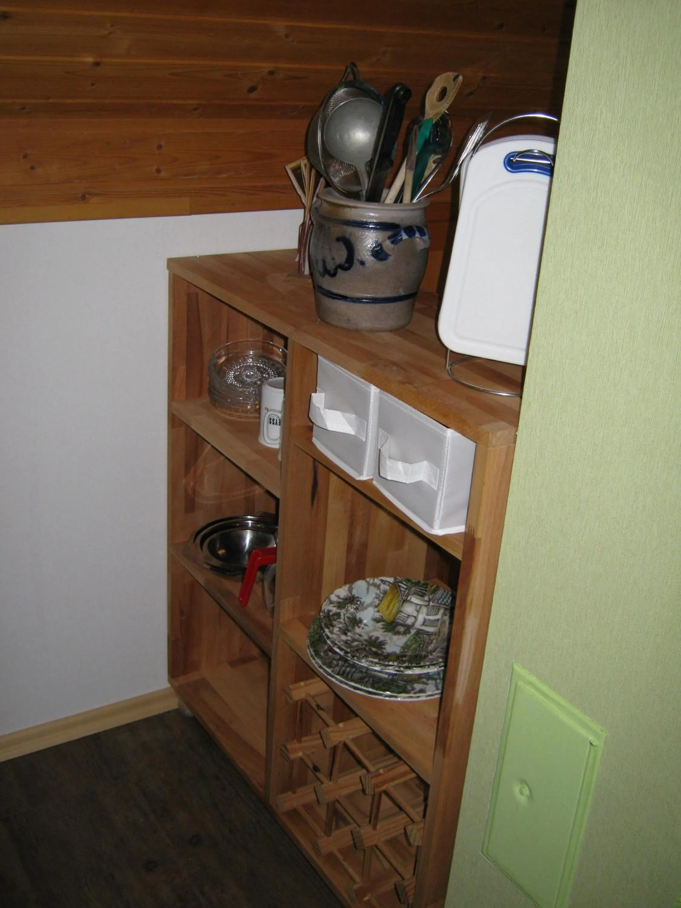 Kitchen or kitchenette in Stierstall-Suite Pension Wahlenau