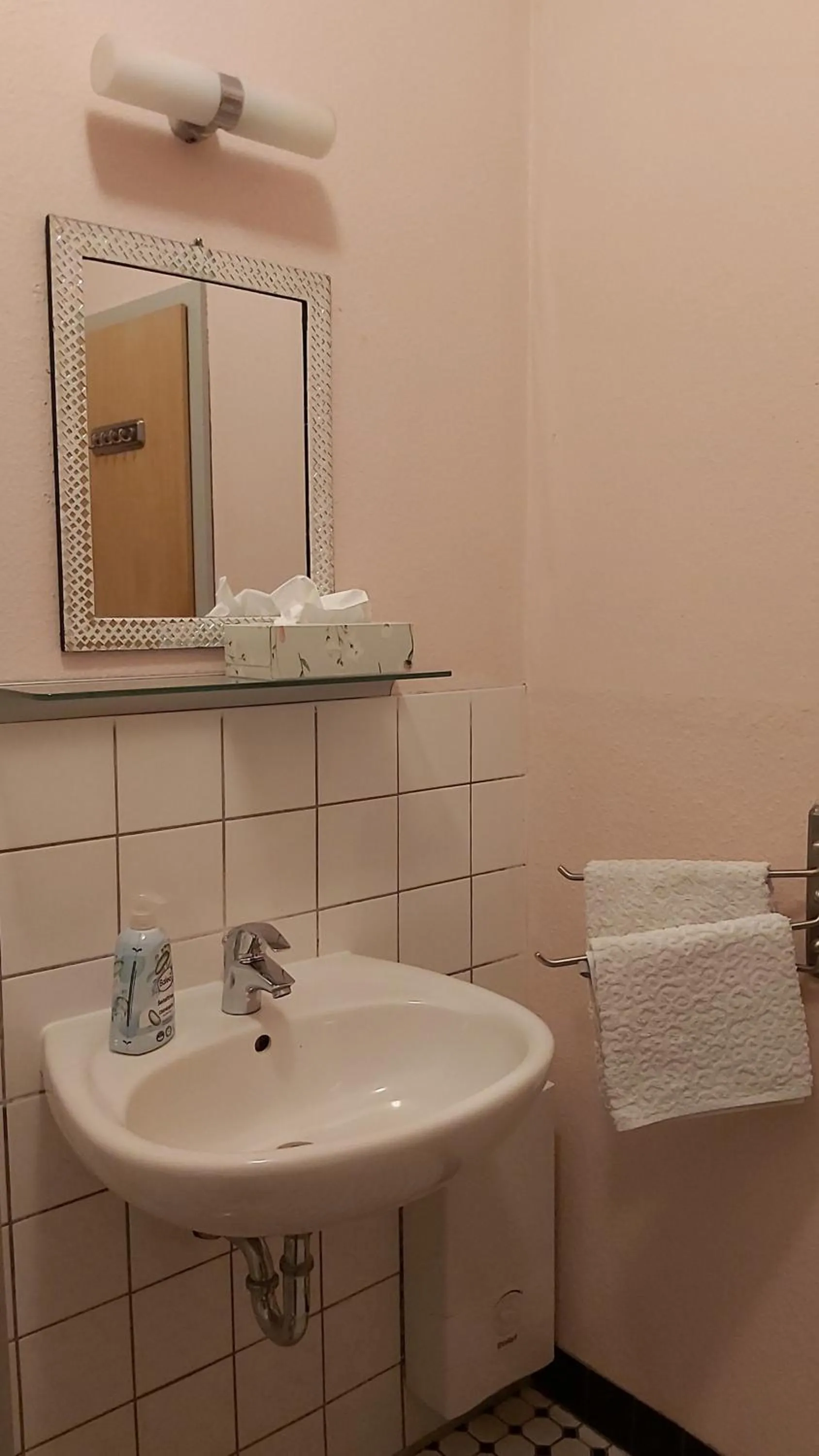 Bathroom in City-Ferienwohnungen-Dresden - zentral gelegen im Haus Louisenstrasse 11 - Dresden-Neustadt
