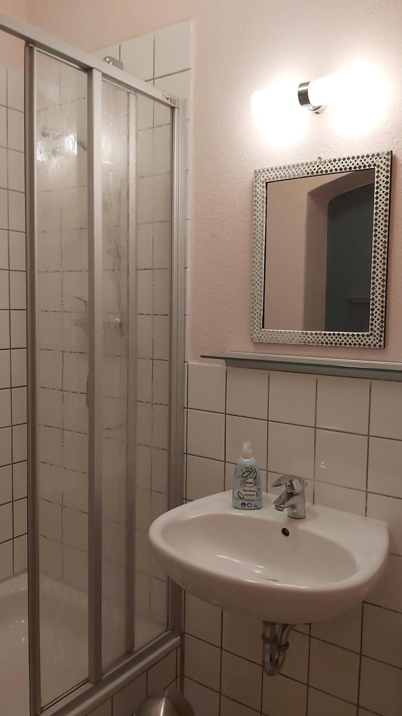 Shower in City-Ferienwohnungen-Dresden - zentral gelegen im Haus Louisenstrasse 11 - Dresden-Neustadt
