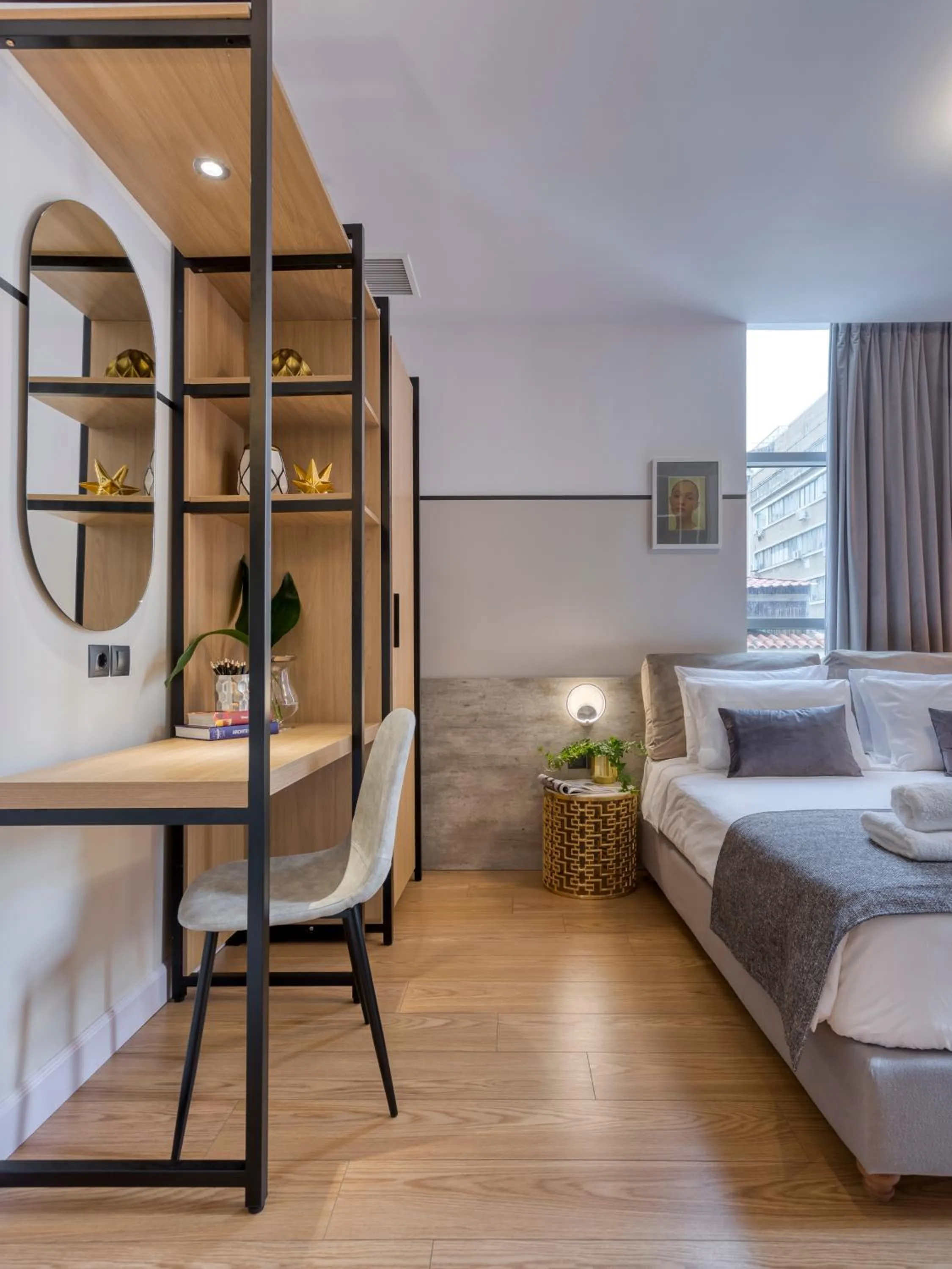 Bedroom, Bed in The Pinnacle Athens