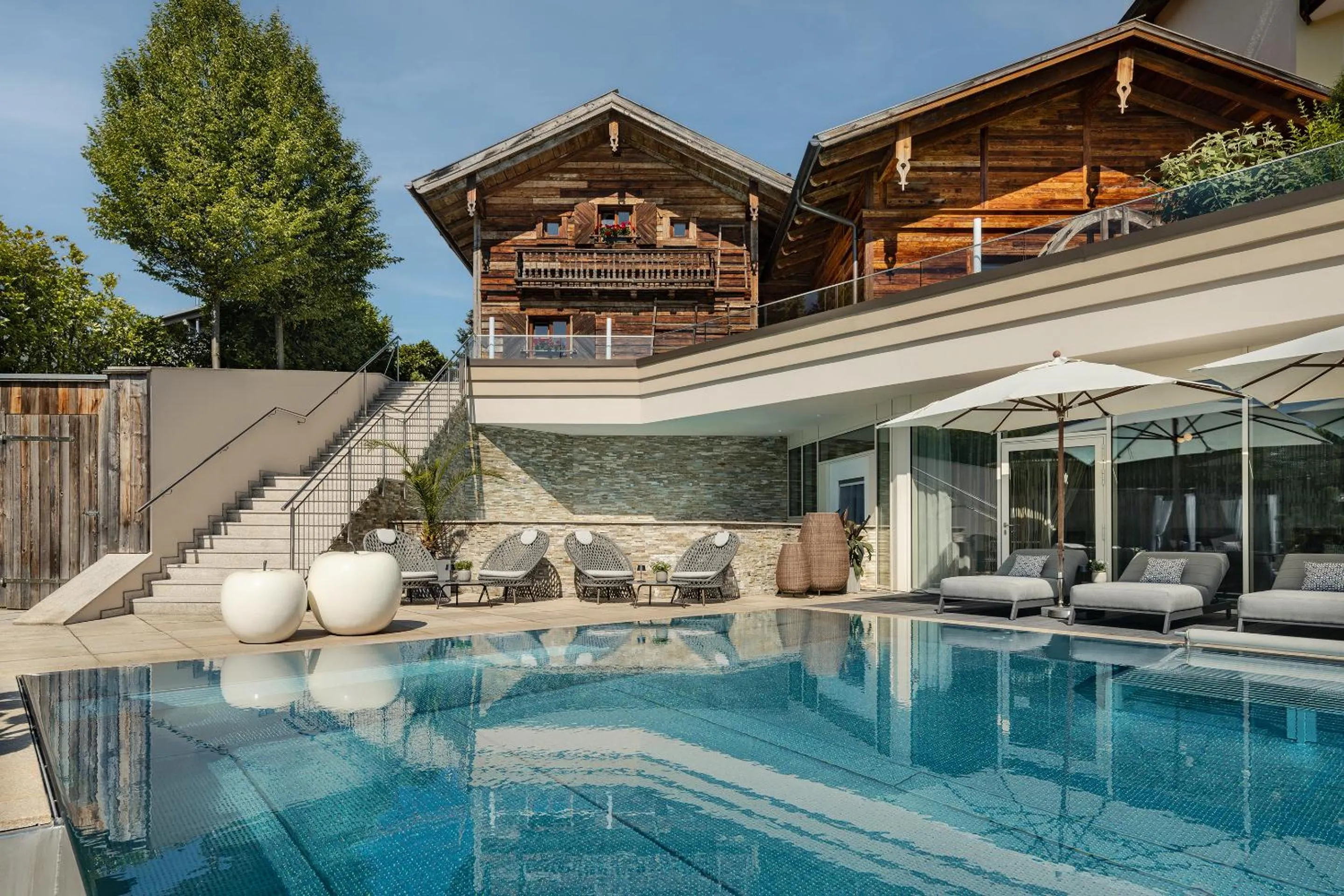 Pool view in Wellness- & Sporthotel Jagdhof