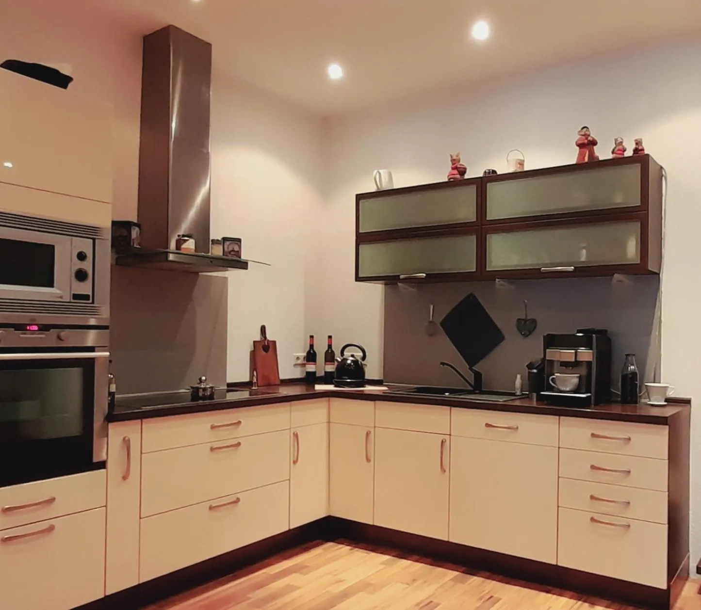 Kitchen or kitchenette in Moselblick Hotel Aroma