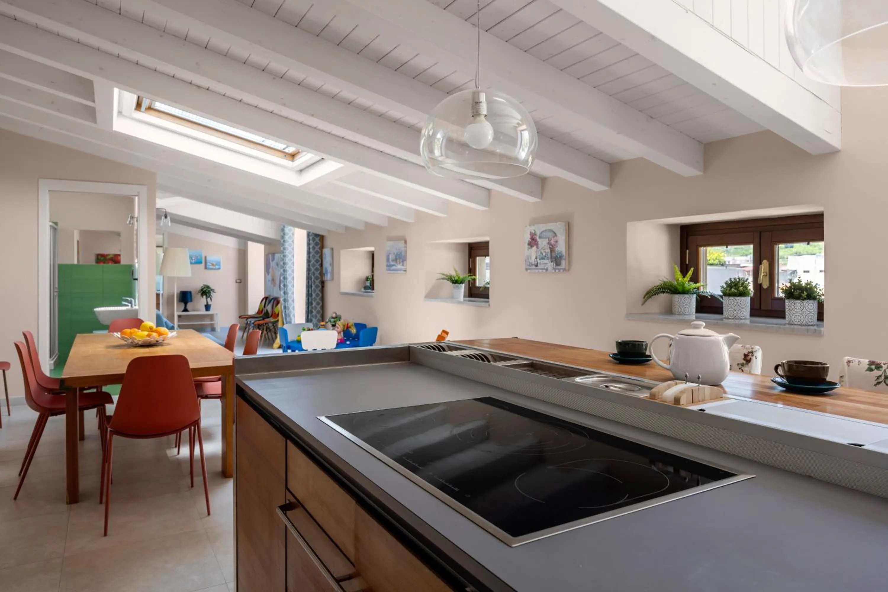Kitchen or kitchenette in Luxury Panoramic Loft with heated pool near Catania, Taormina, the Sea and Mount Etna by SicilianRelaxingHomes
