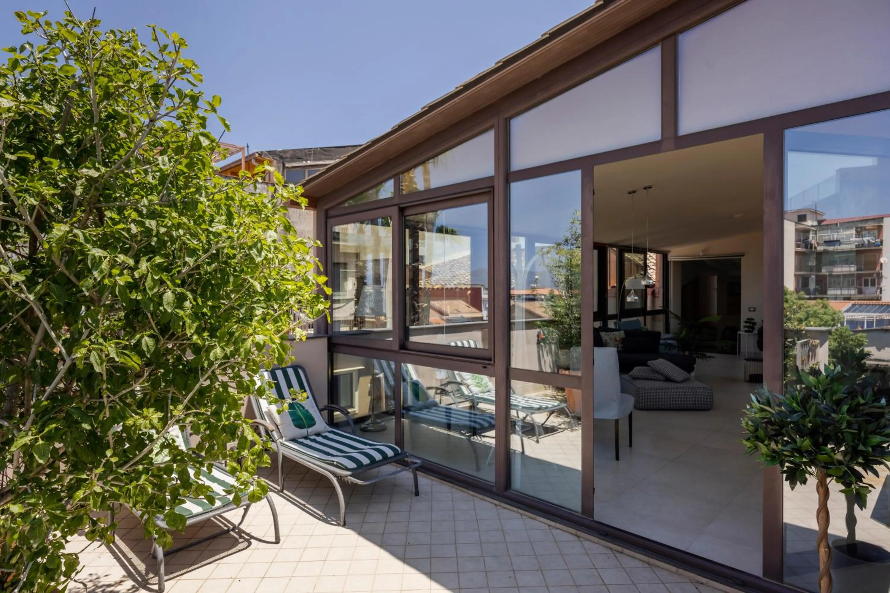 Balcony/Terrace in Luxury Panoramic Loft with heated pool near Catania, Taormina, the Sea and Mount Etna by SicilianRelaxingHomes