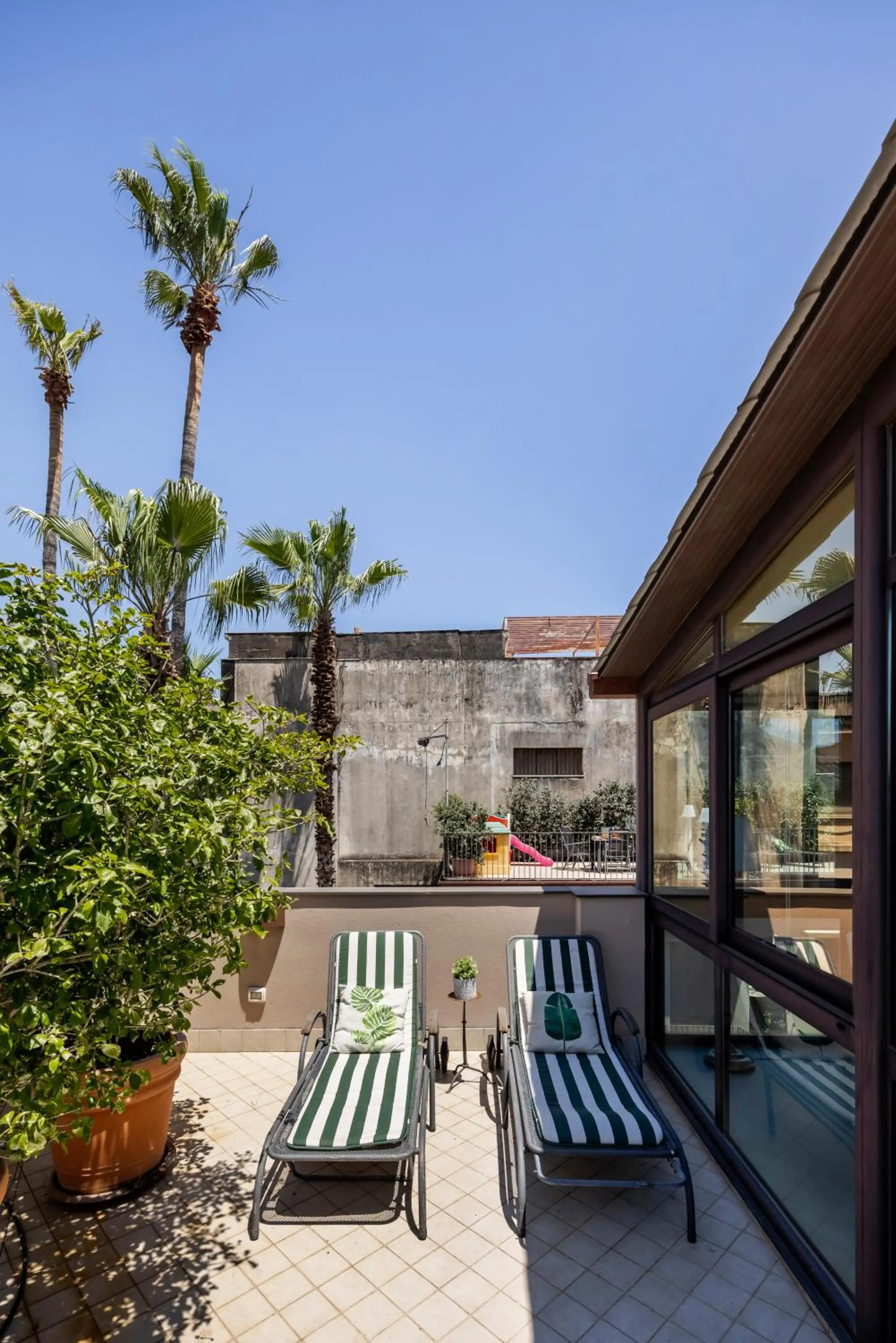 Balcony/Terrace in Luxury Panoramic Loft with heated pool near Catania, Taormina, the Sea and Mount Etna by SicilianRelaxingHomes