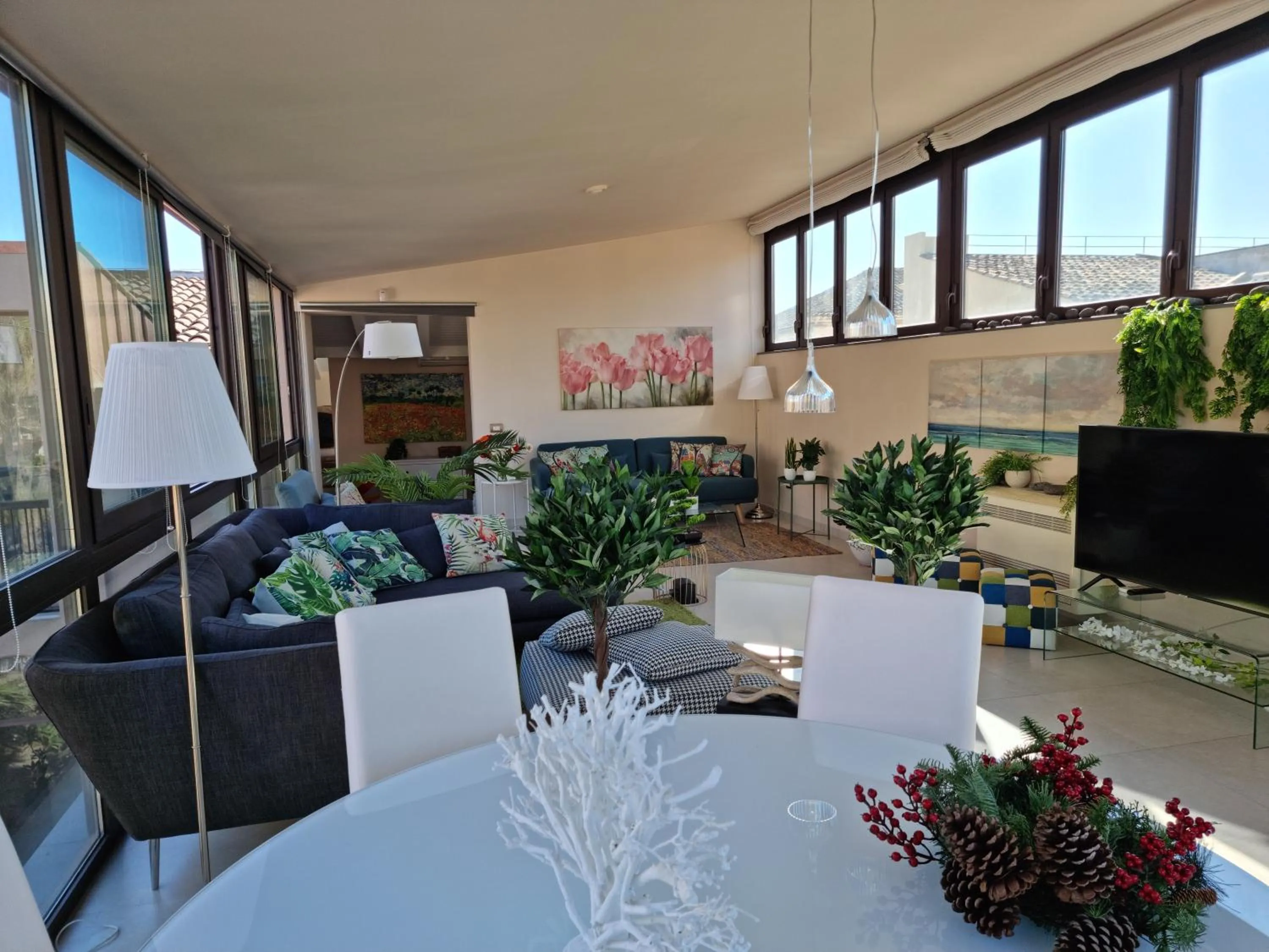 TV and multimedia in Luxury Panoramic Loft with heated pool near Catania, Taormina, the Sea and Mount Etna by SicilianRelaxingHomes