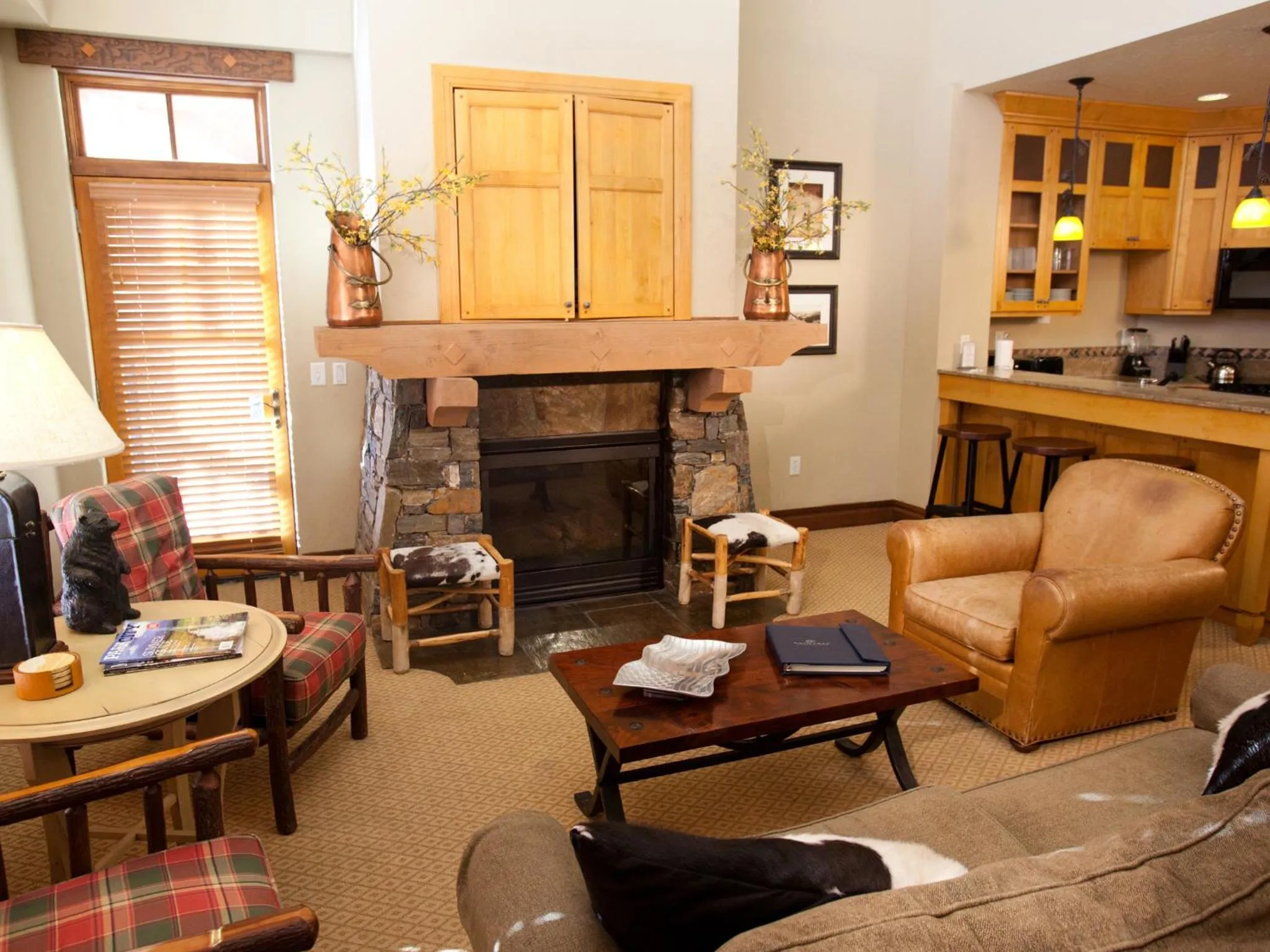 Seating area in Raintree's The Miners Club Park City