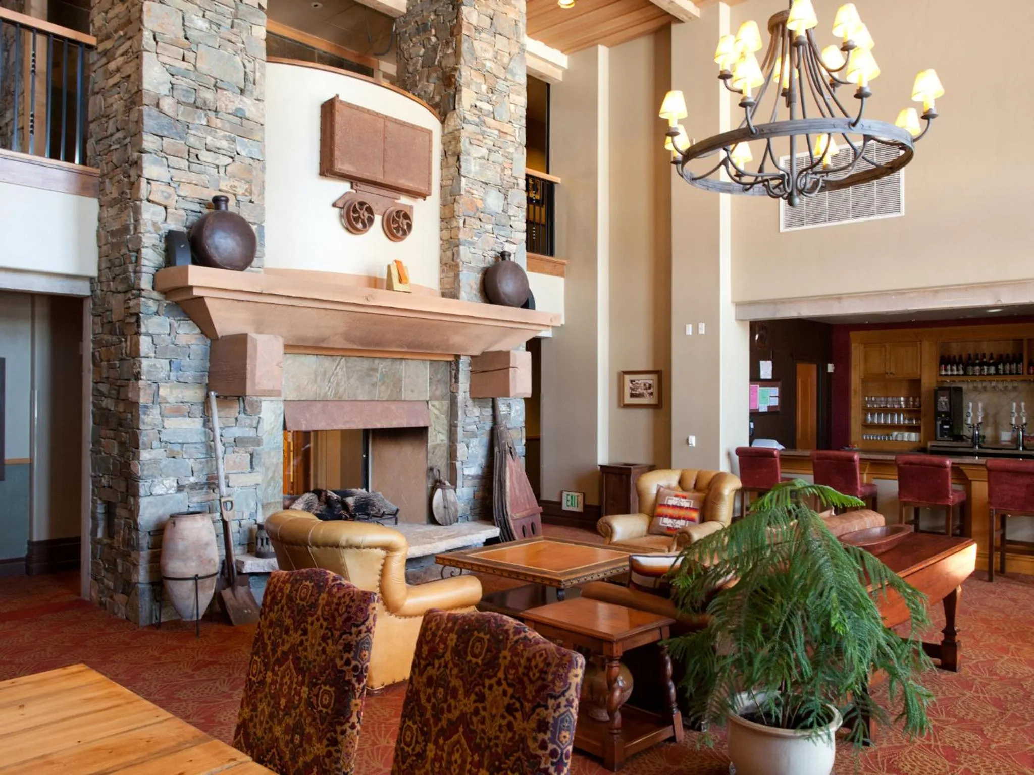 Seating area in Raintree's The Miners Club Park City