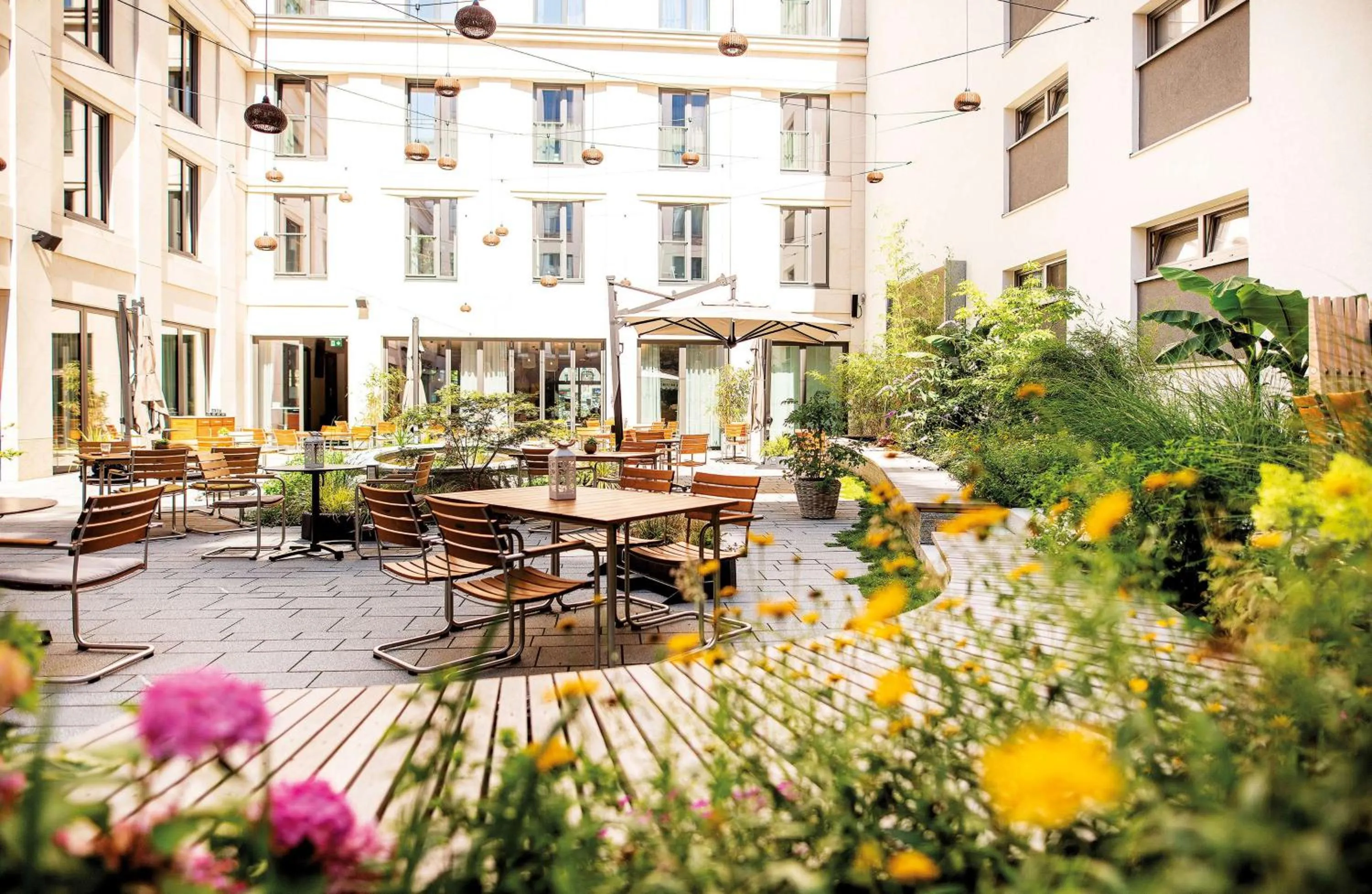 Inner courtyard view in Hilton Garden Inn Mannheim