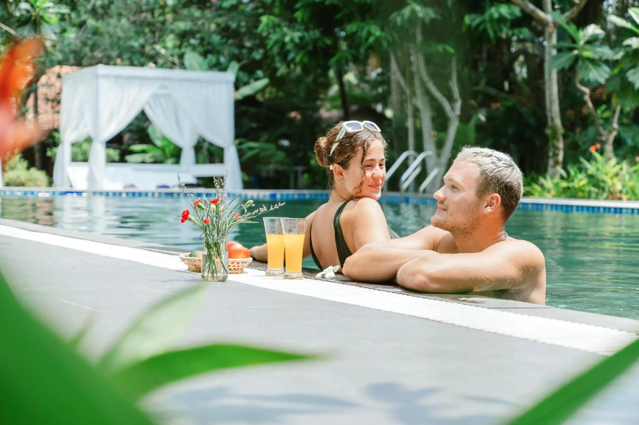 Swimming pool in An Nhien Retreat Phu Quoc with Yoga Daily & Beach access