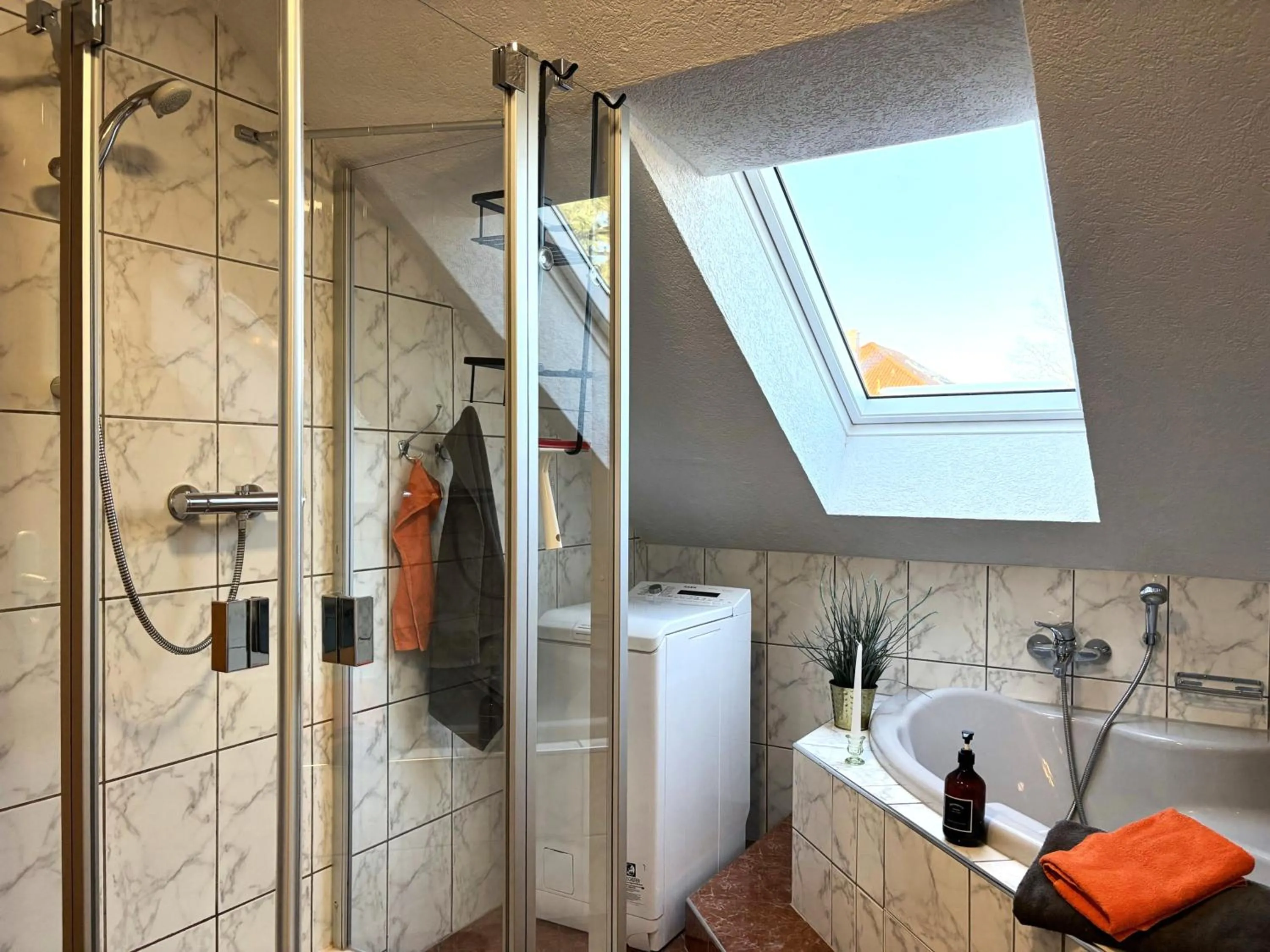 Shower in Ferienhaus Landeskrone für 10 Personen mit Sauna, Terrasse, inkl Parkplatz in Dresden