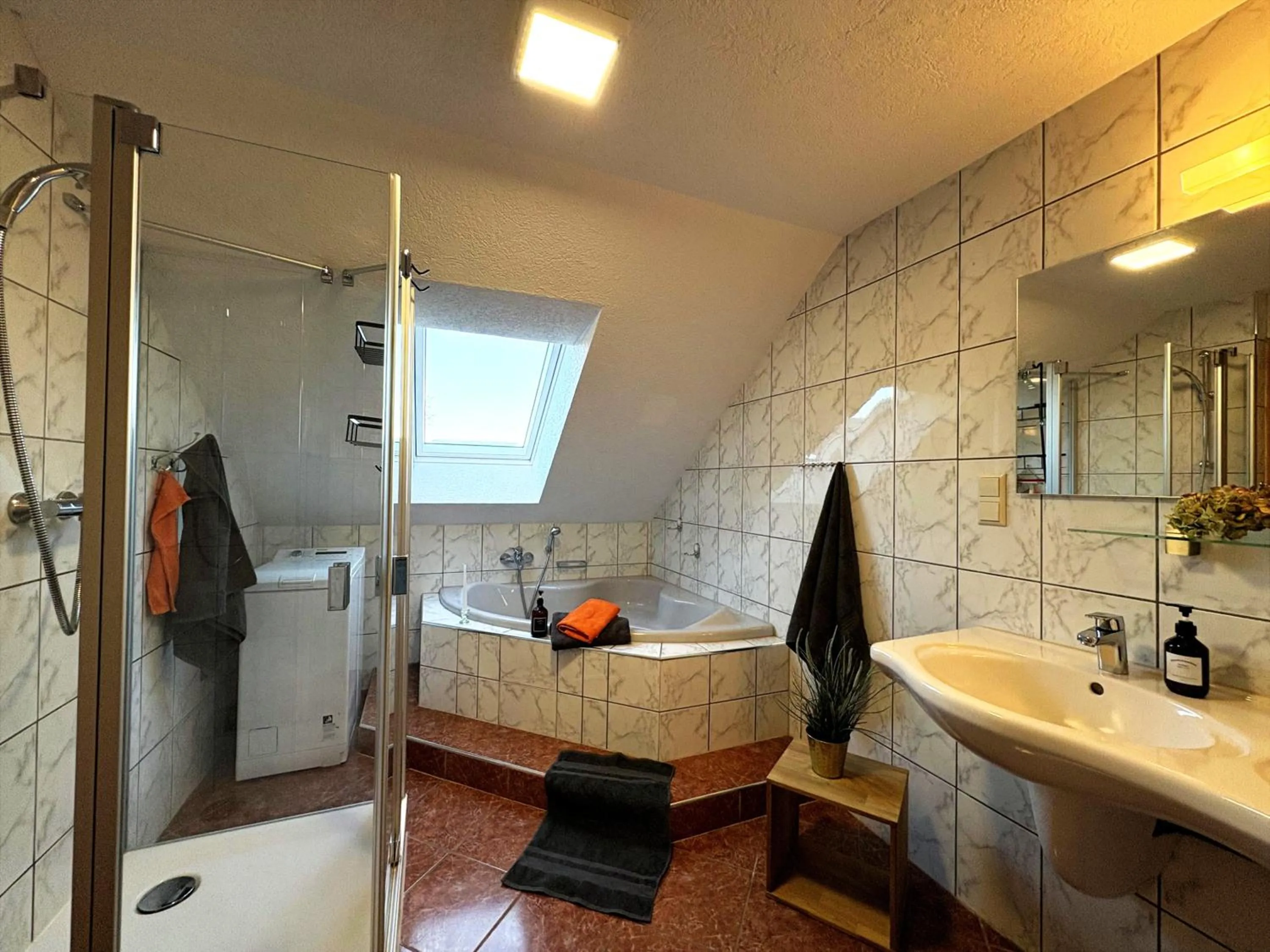 Shower in Ferienhaus Landeskrone für 10 Personen mit Sauna, Terrasse, inkl Parkplatz in Dresden