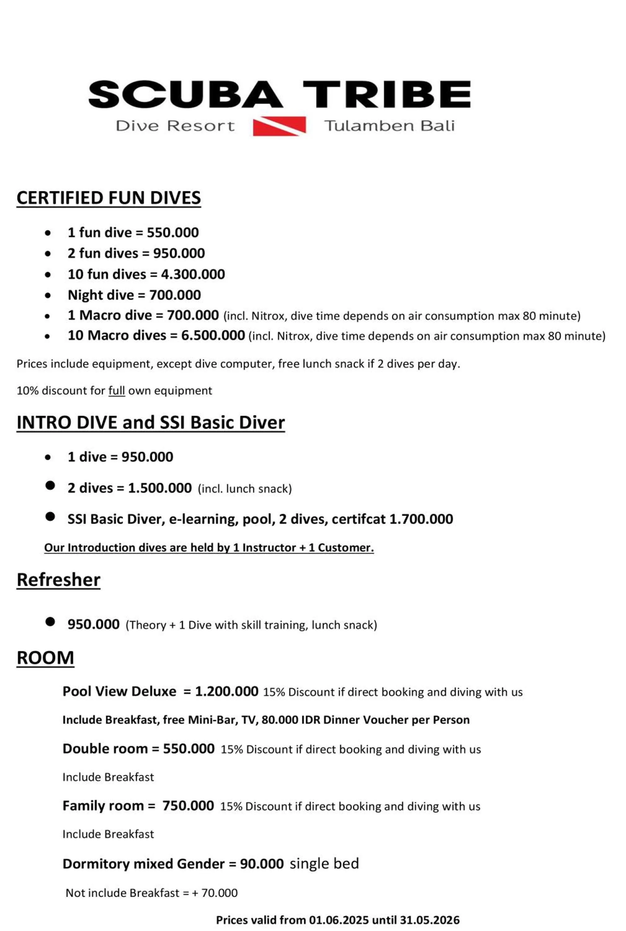 Activities in Scuba Tribe Bali dive-resort