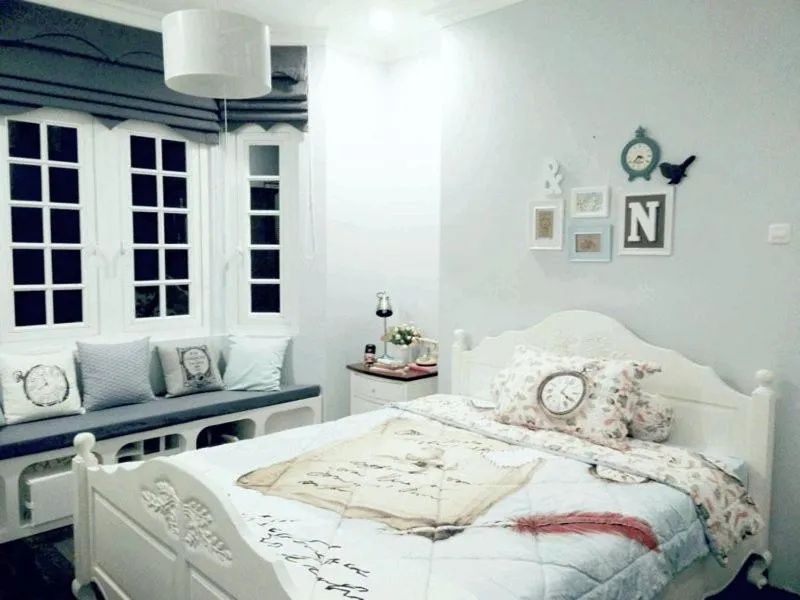 Bed in Cottonwood Bed & Breakfast House Bandung