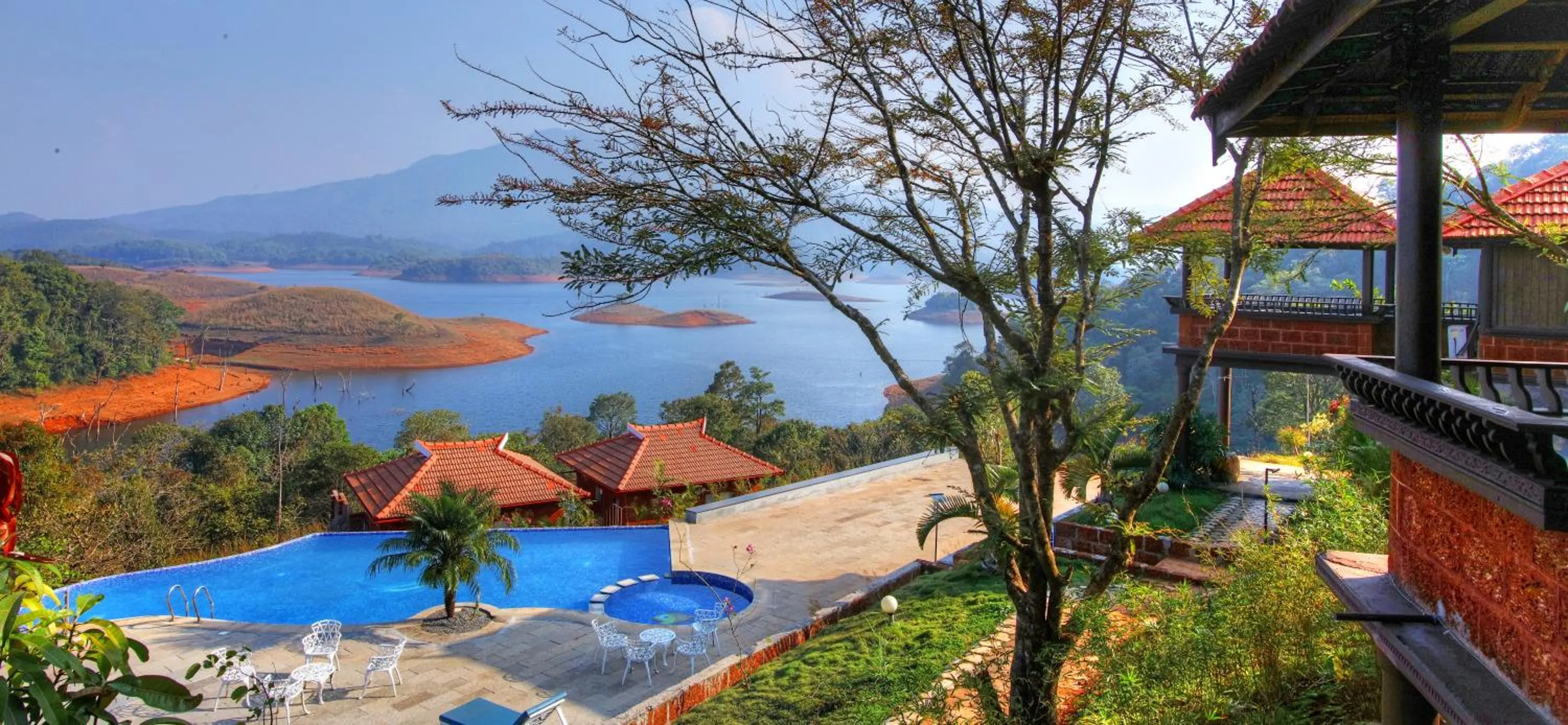 Pool view in CONTOUR ISLAND RESORT & SPA , wayanad