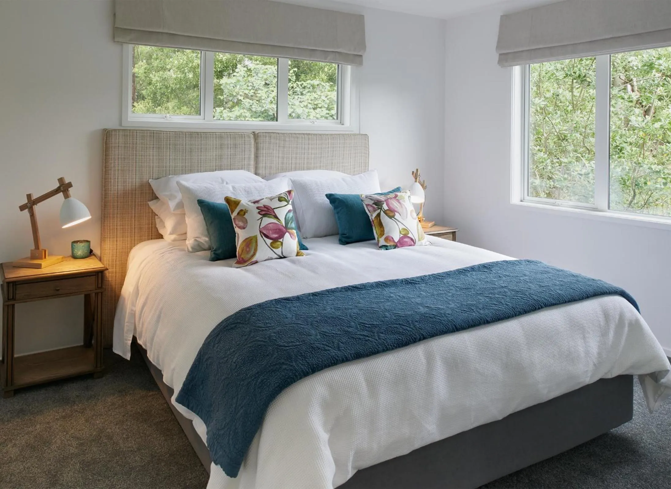 Bed in Treghan Luxury Lodge